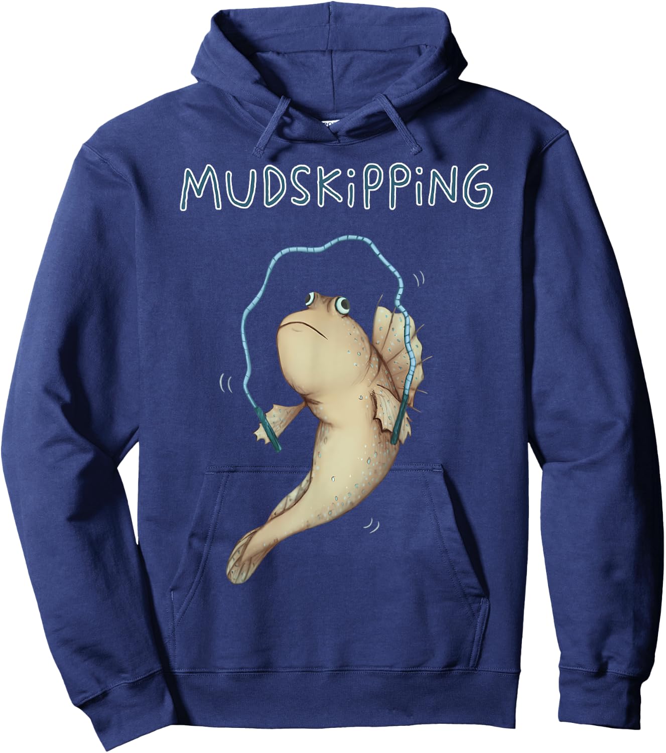 Vintage Mudskipping Fish Mudskipper Retro Fish Hoodie - Hoodie | Navy