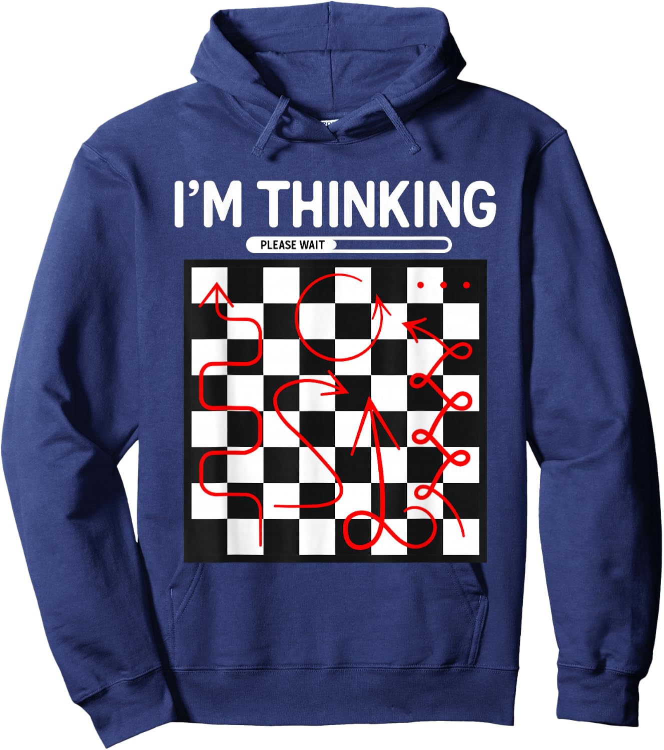 I Think Chess Clothing Funny Chess , black Hoodie - Hoodie | Navy