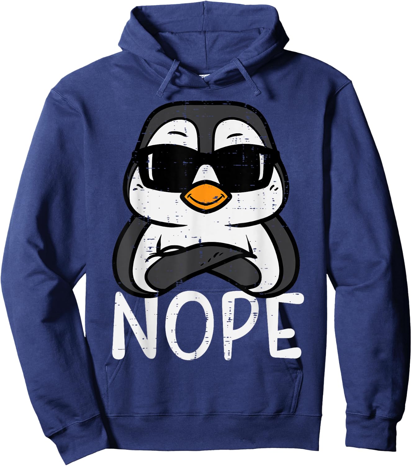 Penguin Nope Sunglasses Cool Boys Kids Toddler Men Women Hoodie - Hoodie | Navy