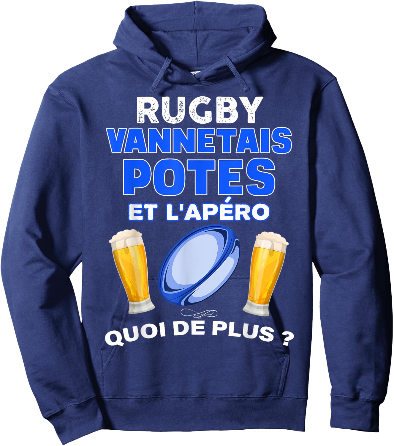 Valves Rugby Aperitif Beer And Friends What's More Man Woman , Black, S Hoodie - Hoodie | Navy