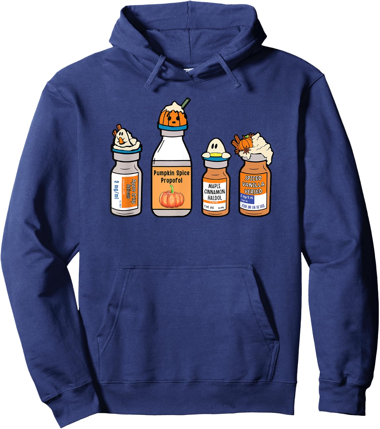 Funny Halloween Crna Pacu ER ED ICU Cricital Care Nurse Hoodie - Hoodie | Navy