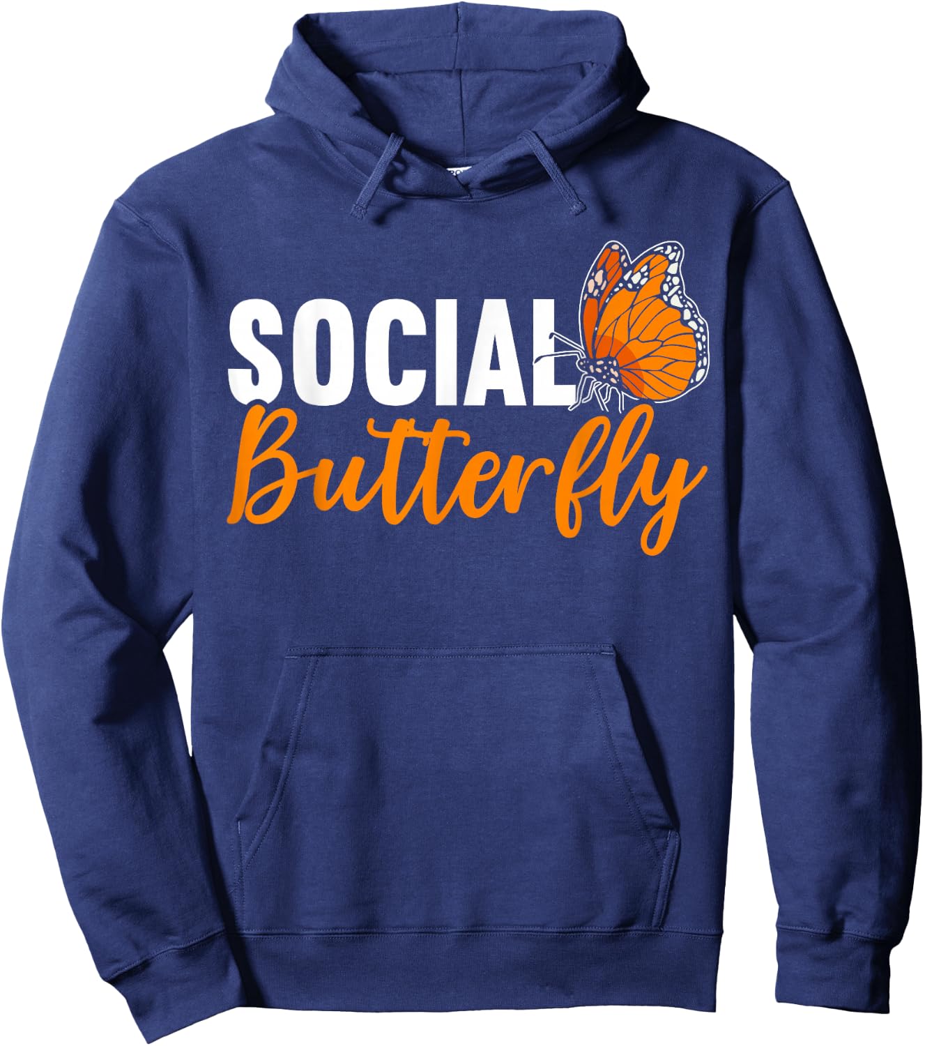Social Butterfly Behavior Extroverted Extrovert Hoodie - Hoodie | Navy