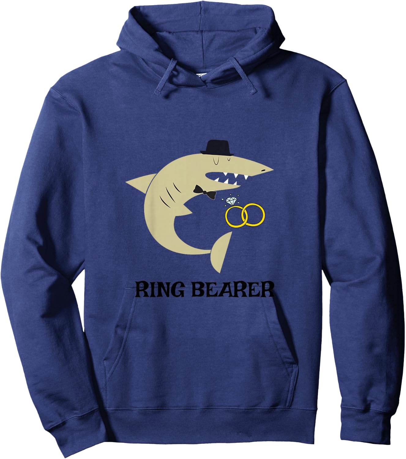 Ring Bearer Shirt - Shark Graphic Wedding Party Toddler Gift Hoodie - Hoodie | Navy