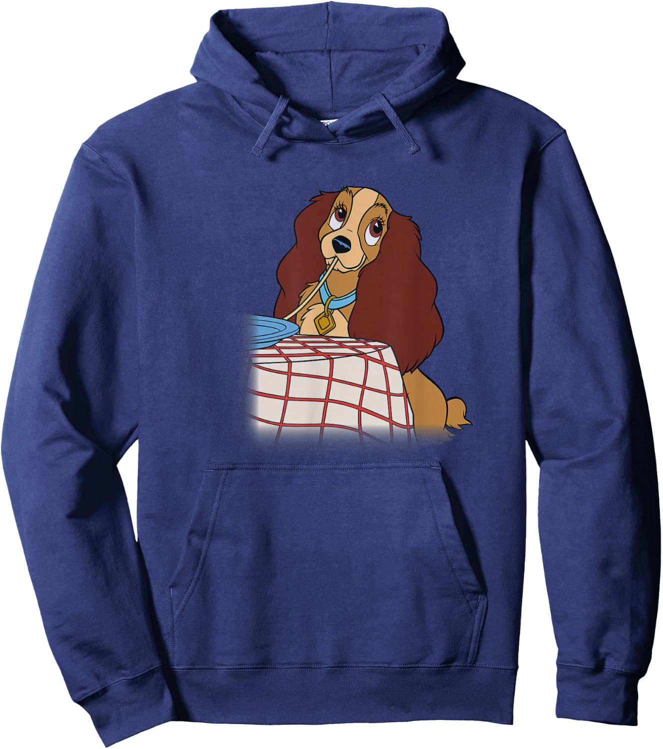 Disney Lady and The Tramp Iconic Spaghetti Scene Lady Side Hoodie - Hoodie | Navy