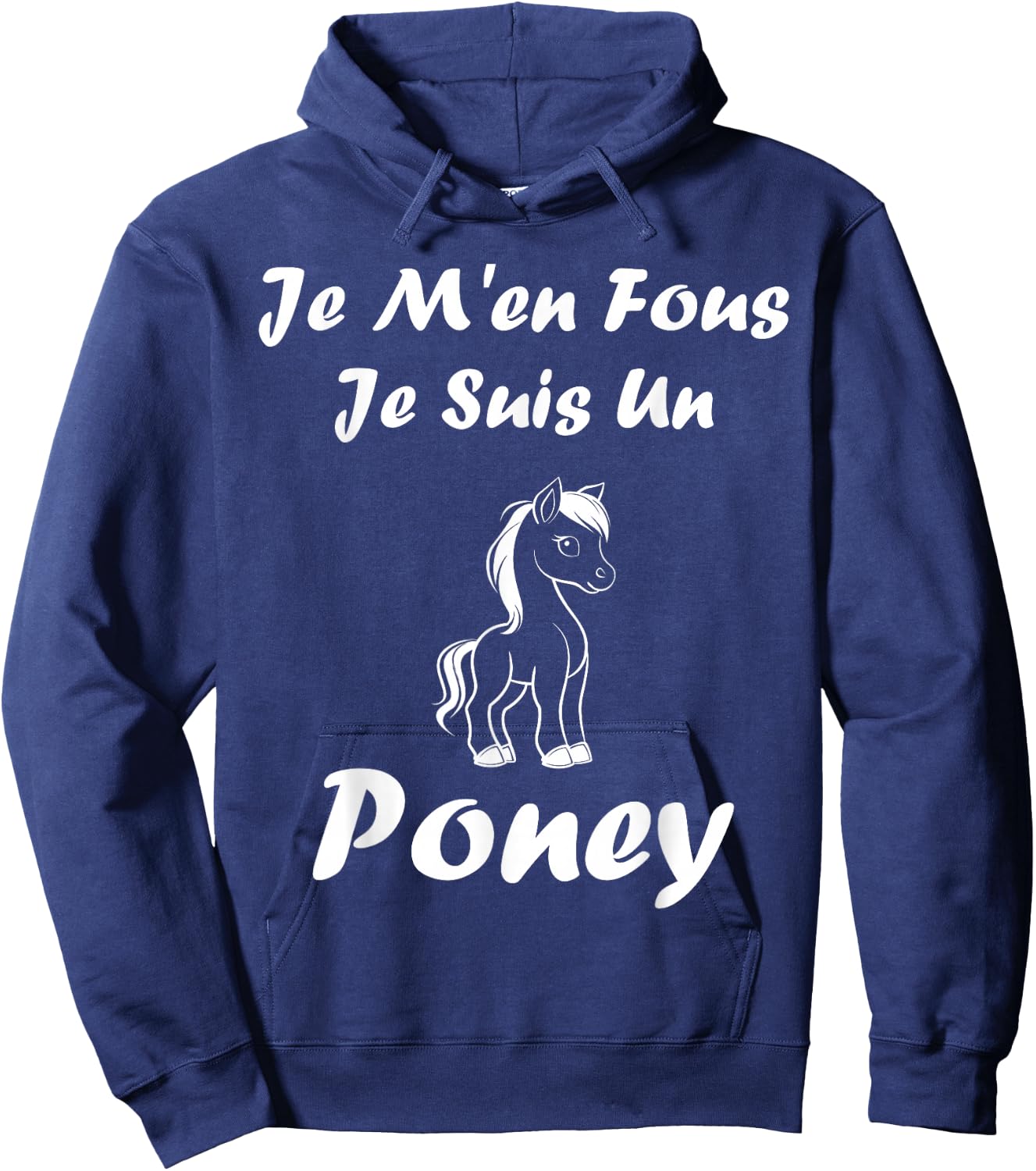 Funny Pony Horse Animals Je m'en cares je suis un Poney , Black, S Hoodie - Hoodie | Navy