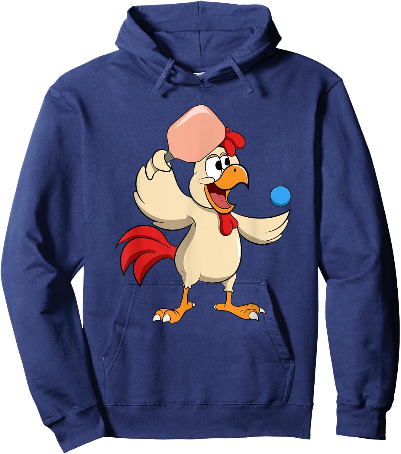 Pickle Ball Paddle Ball Player Rooster Playing Pickleball Hoodie - Hoodie | Navy