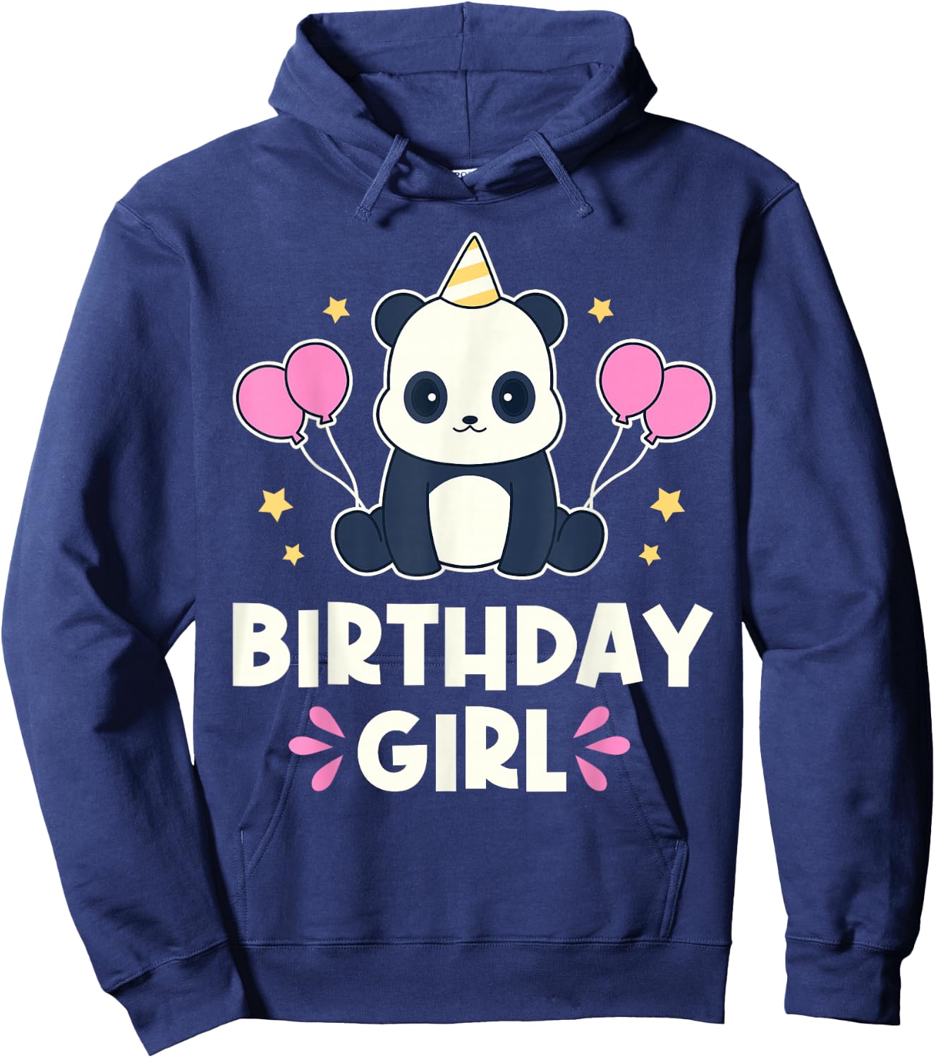 Cute Birthday Girl Kawaii Panda Graphic Hoodie - Hoodie | Navy