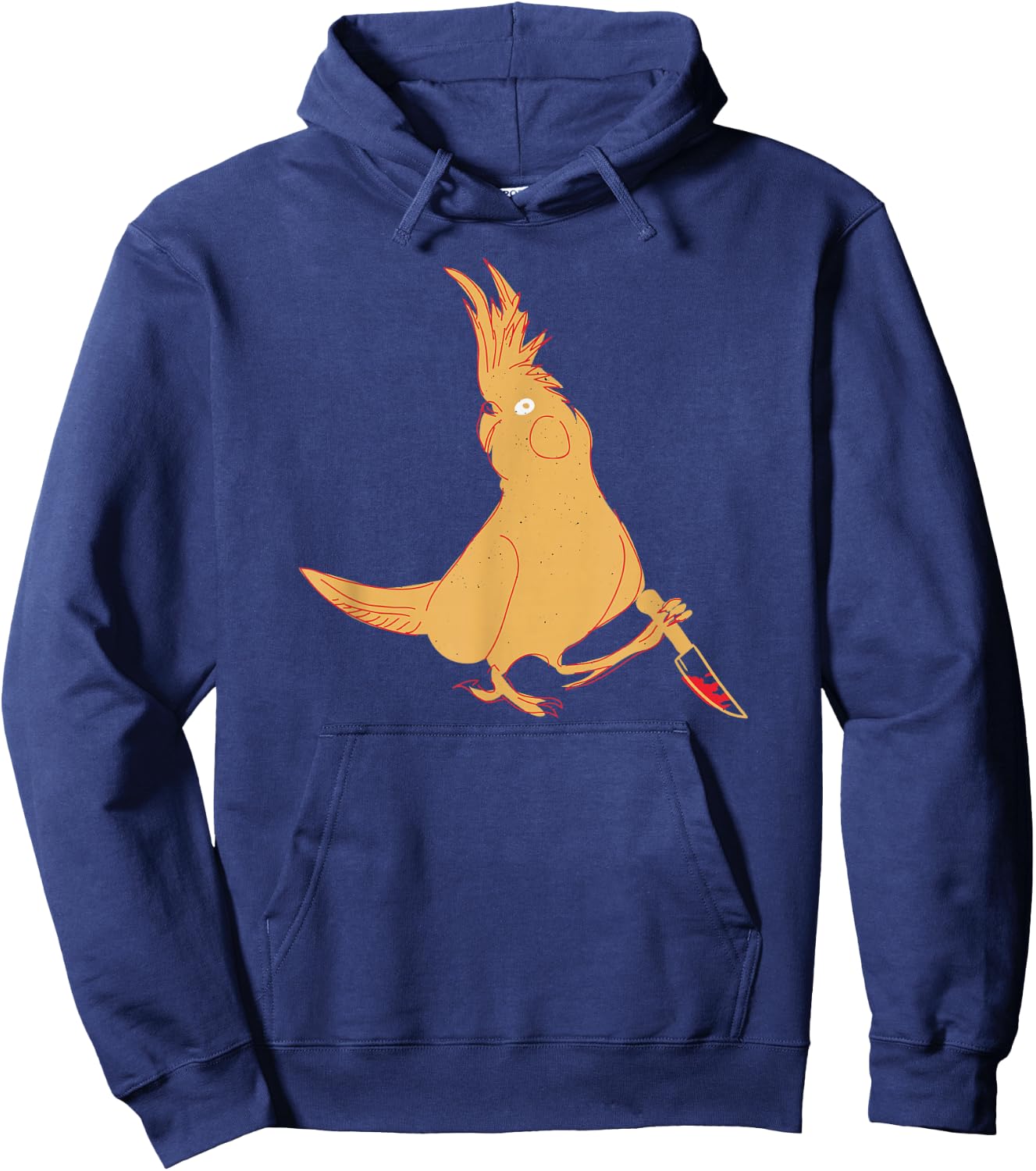 Cockatiel Knife Funny Bird Parrot Meme Hoodie - Hoodie | Navy