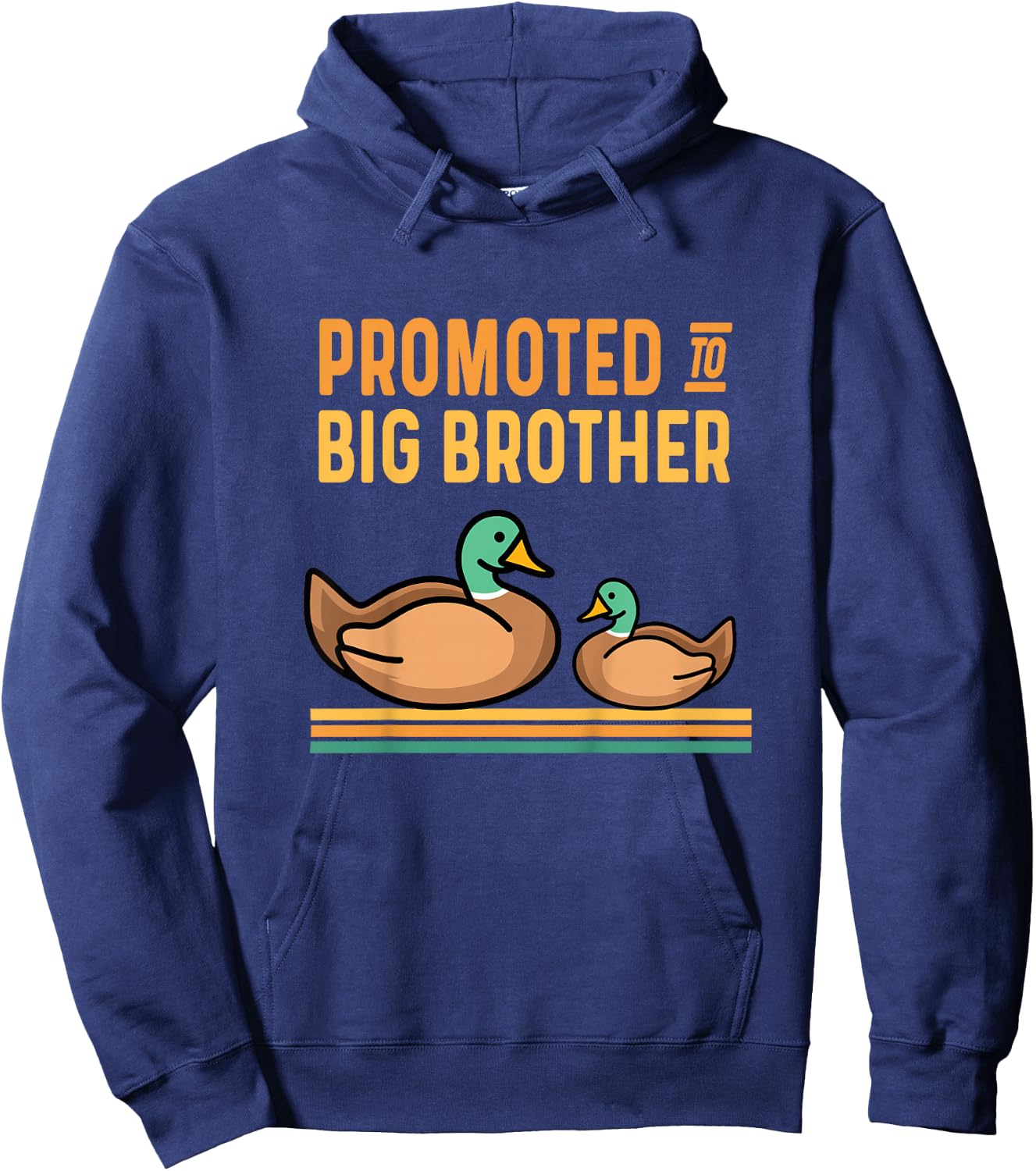 Promoted to Big Brother Baby Announcement - Duck Mallard Hoodie - Hoodie | Navy