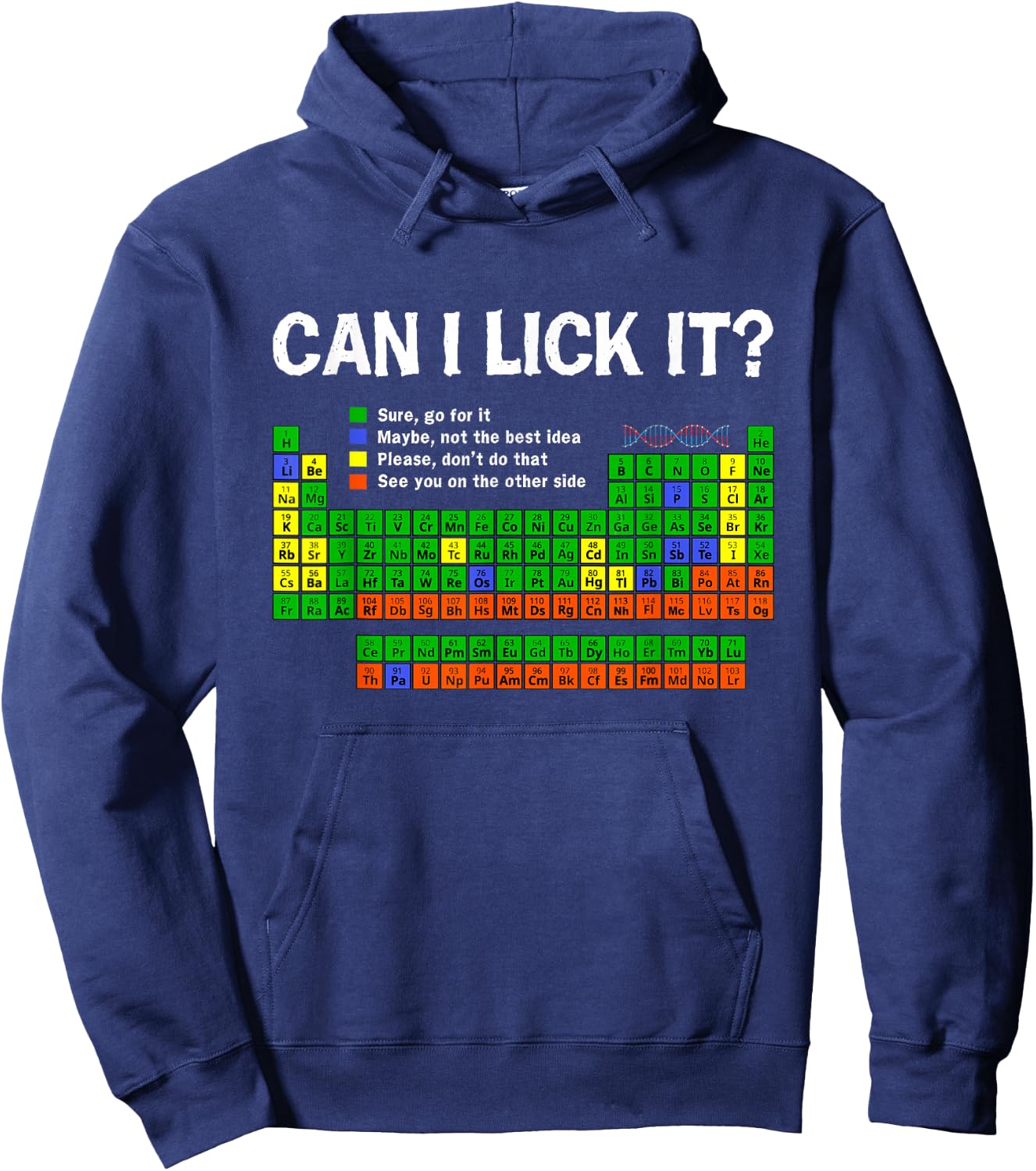 Can I Lick-It Periodic Table Funny Chemistry Science Teacher Hoodie - Hoodie | Navy