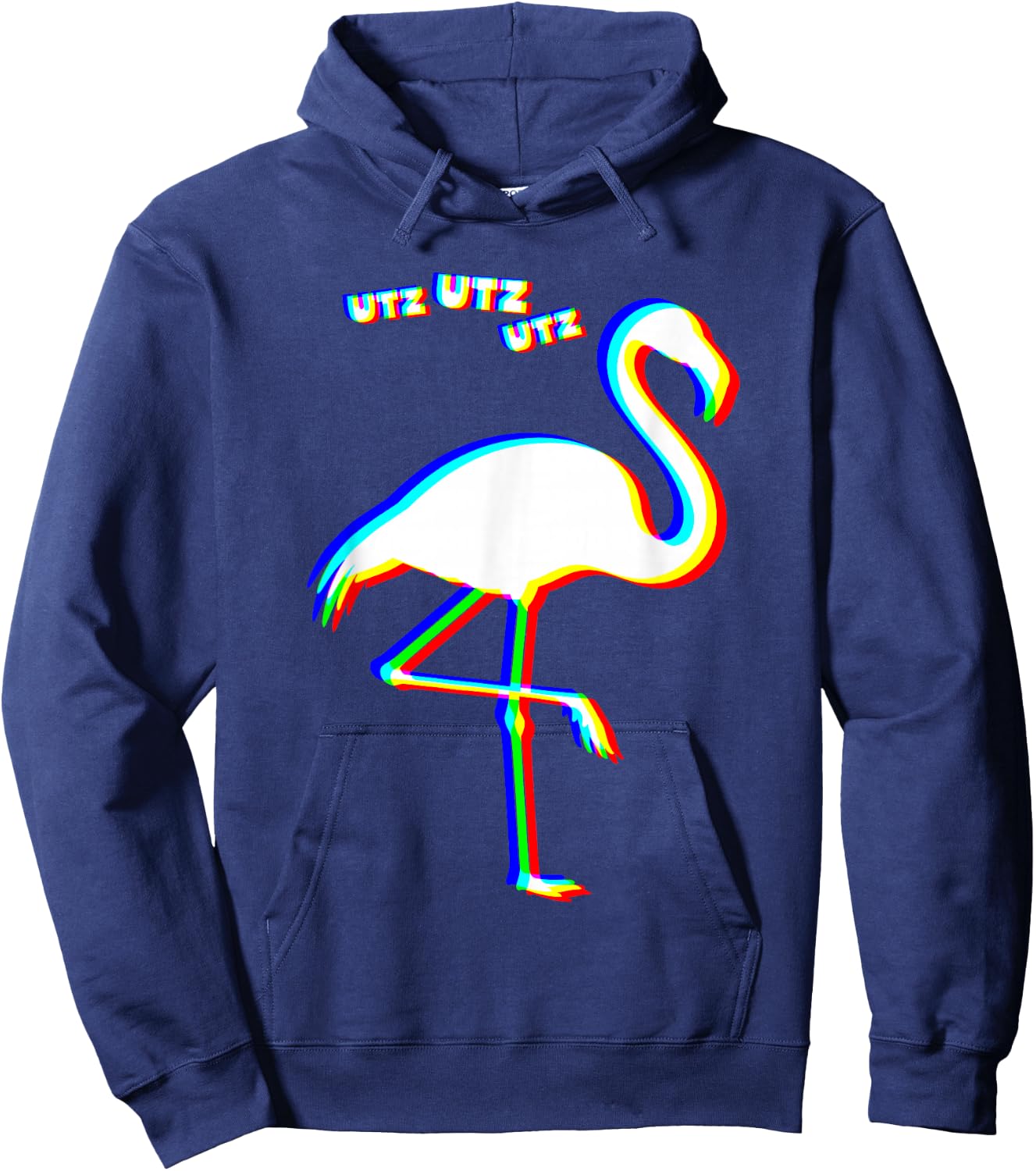 Utz Flamingo Party Hardstyle Tekk Rave Festival Techno Hoodie - Hoodie | Navy