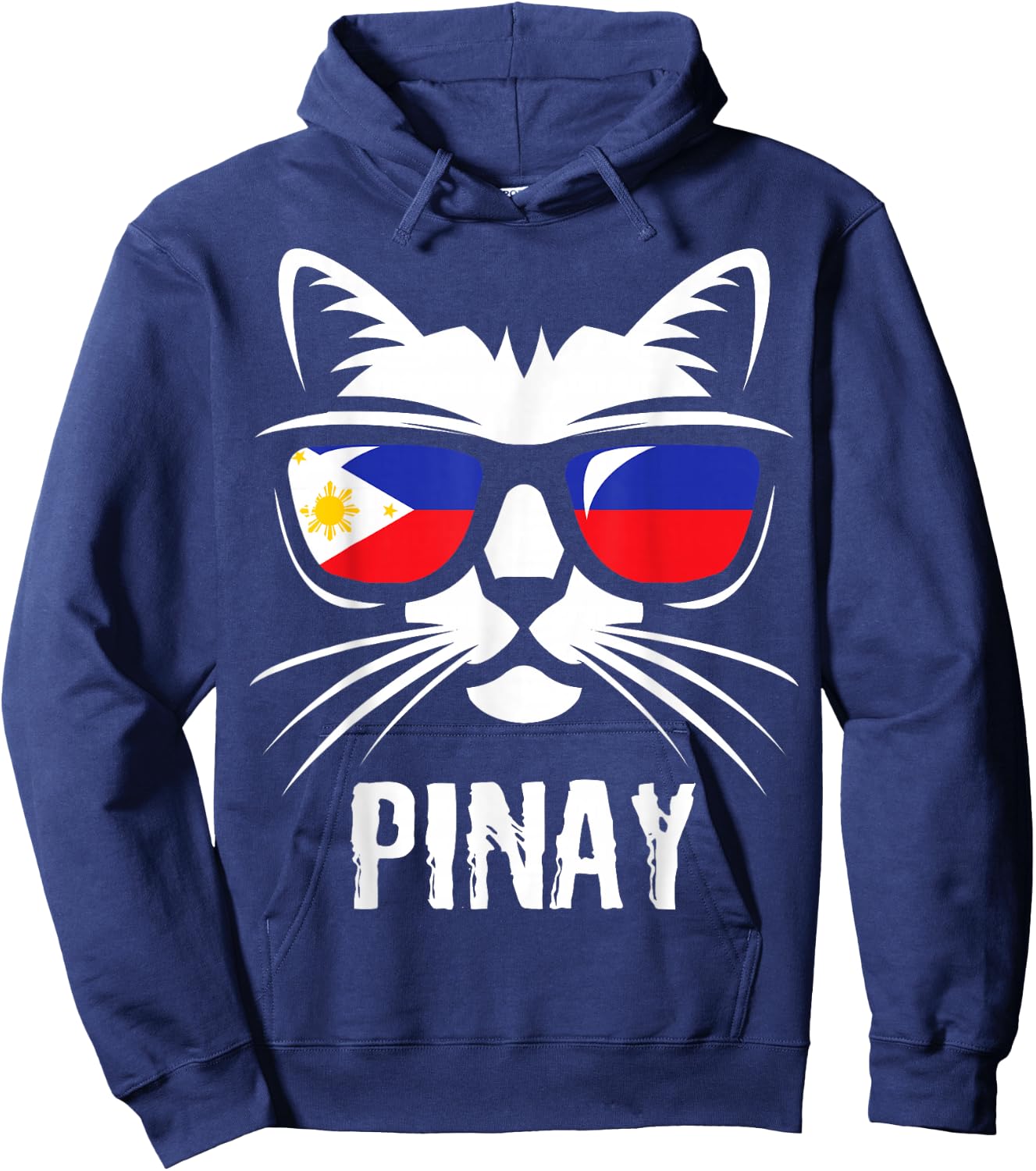 Filipina Filipino Cat Philippines Flag Hoodie - Hoodie | Navy