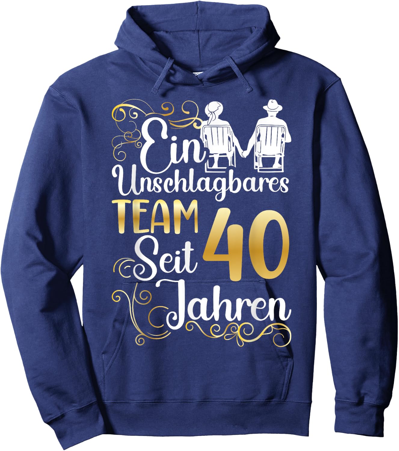 Rubinhochzeit 40 Jahre Verheiratet Hochzeitstag Hoodie - Hoodie | Navy