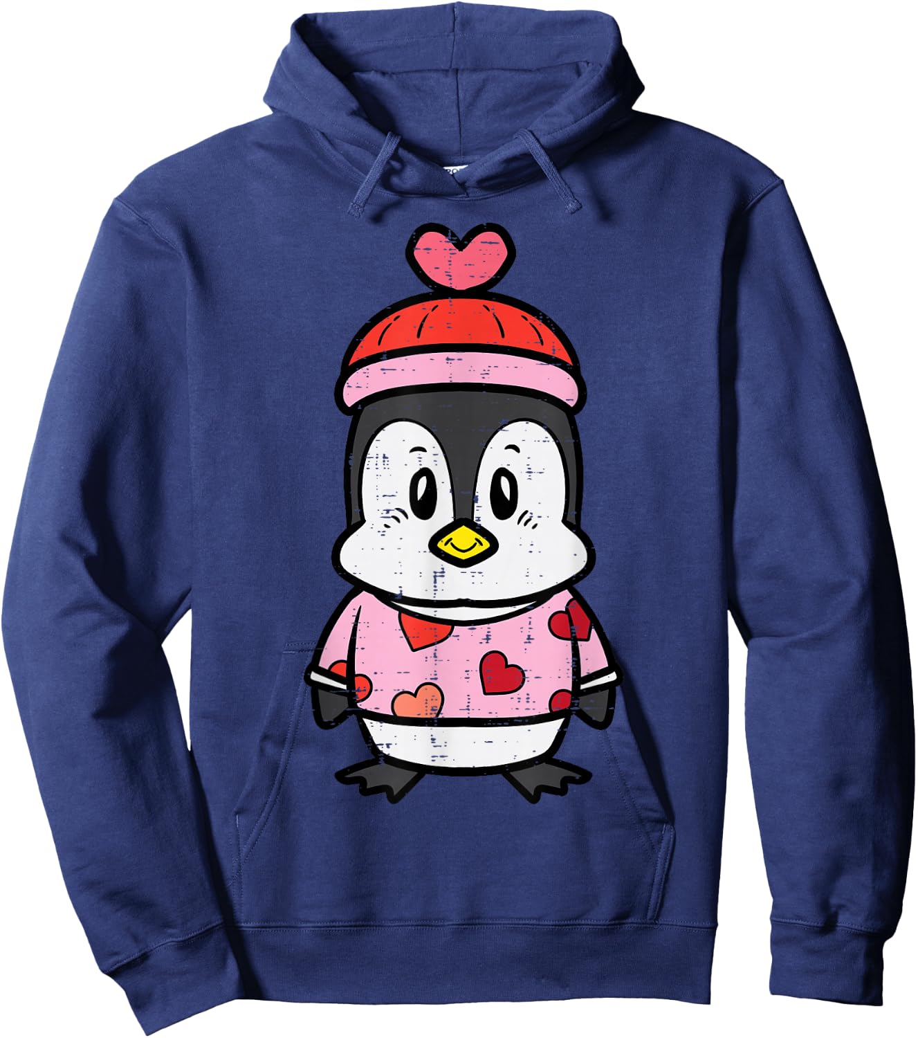 Valentines Day Baby Penguin Sweater Girls Kids Toddlers Hoodie - Hoodie | Navy