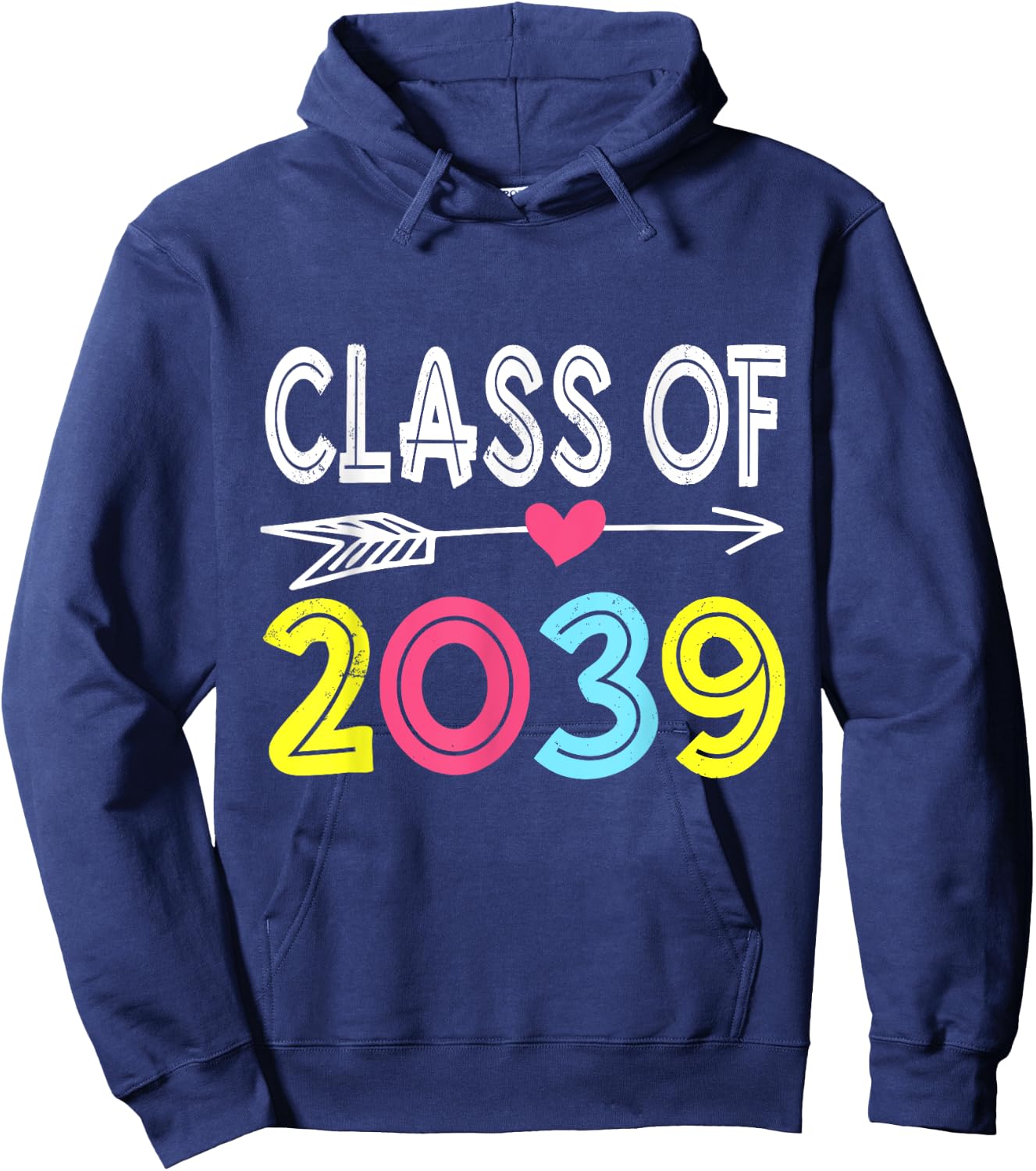 Class of 2039 Grow With Me First Day of School Graduation Hoodie - Hoodie | Navy