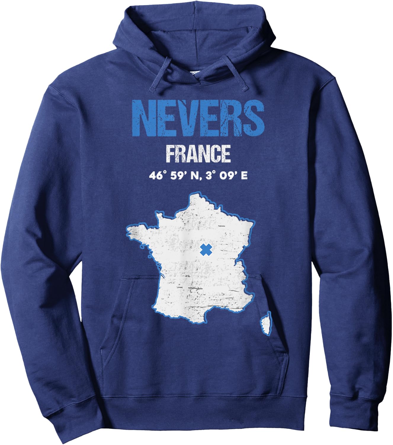 City of Nevers, France , Black, S Hoodie - Hoodie | Navy