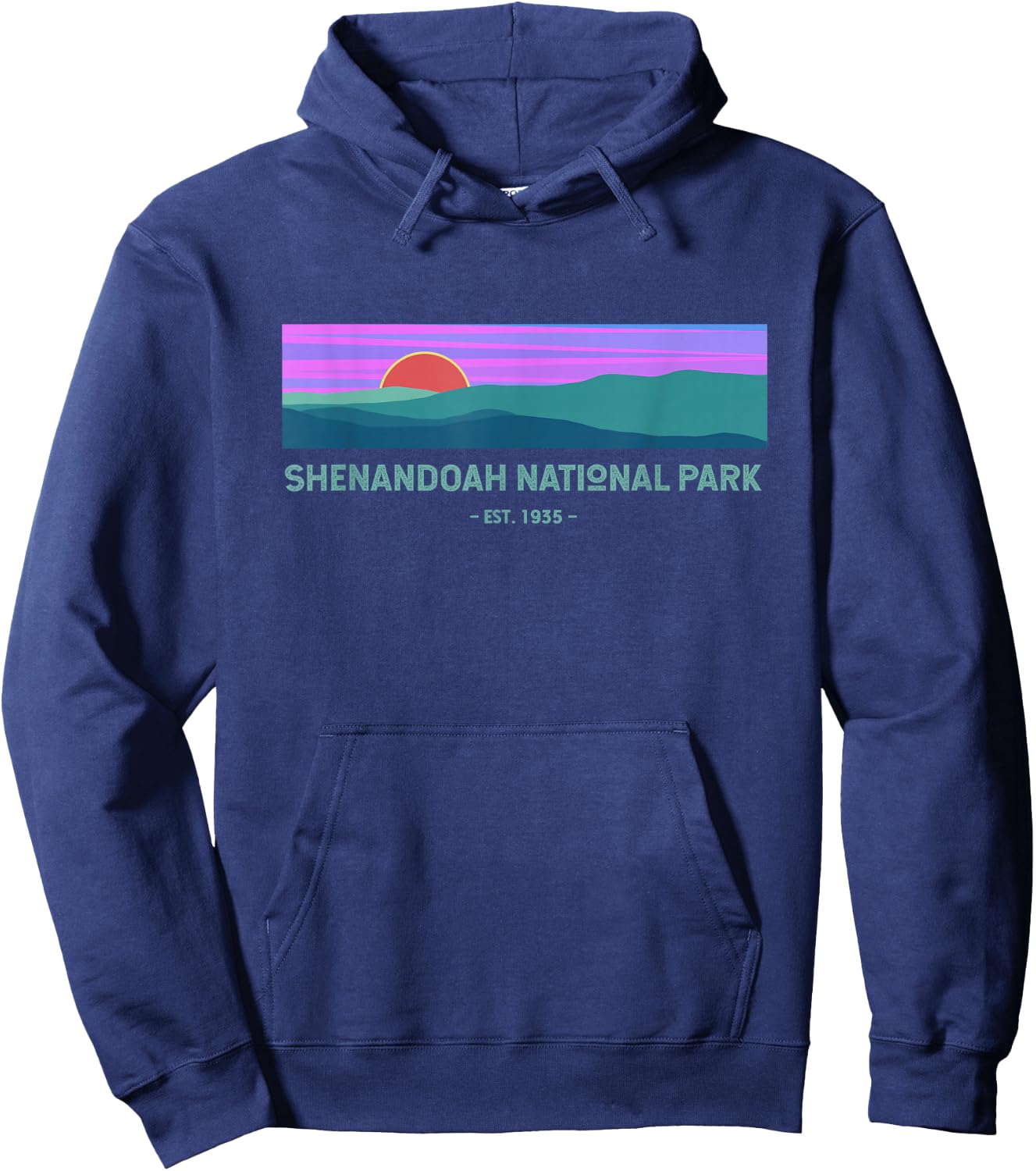 Retro Appalachian Trail Blue Ridge Shenandoah National Park Hoodie - Hoodie | Navy