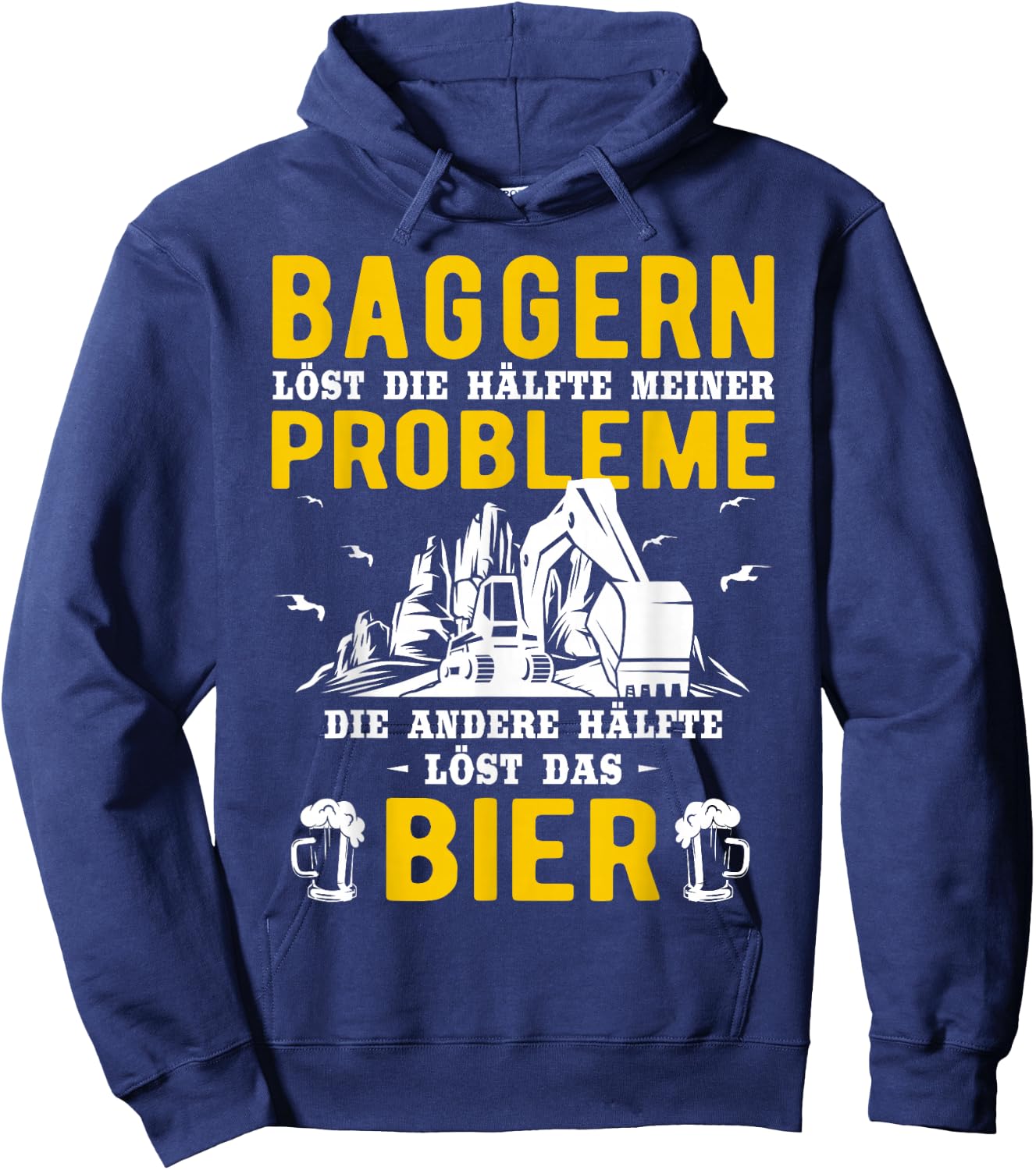 Digger Driver Construction Work Excavator Driver , black Hoodie - Hoodie | Navy