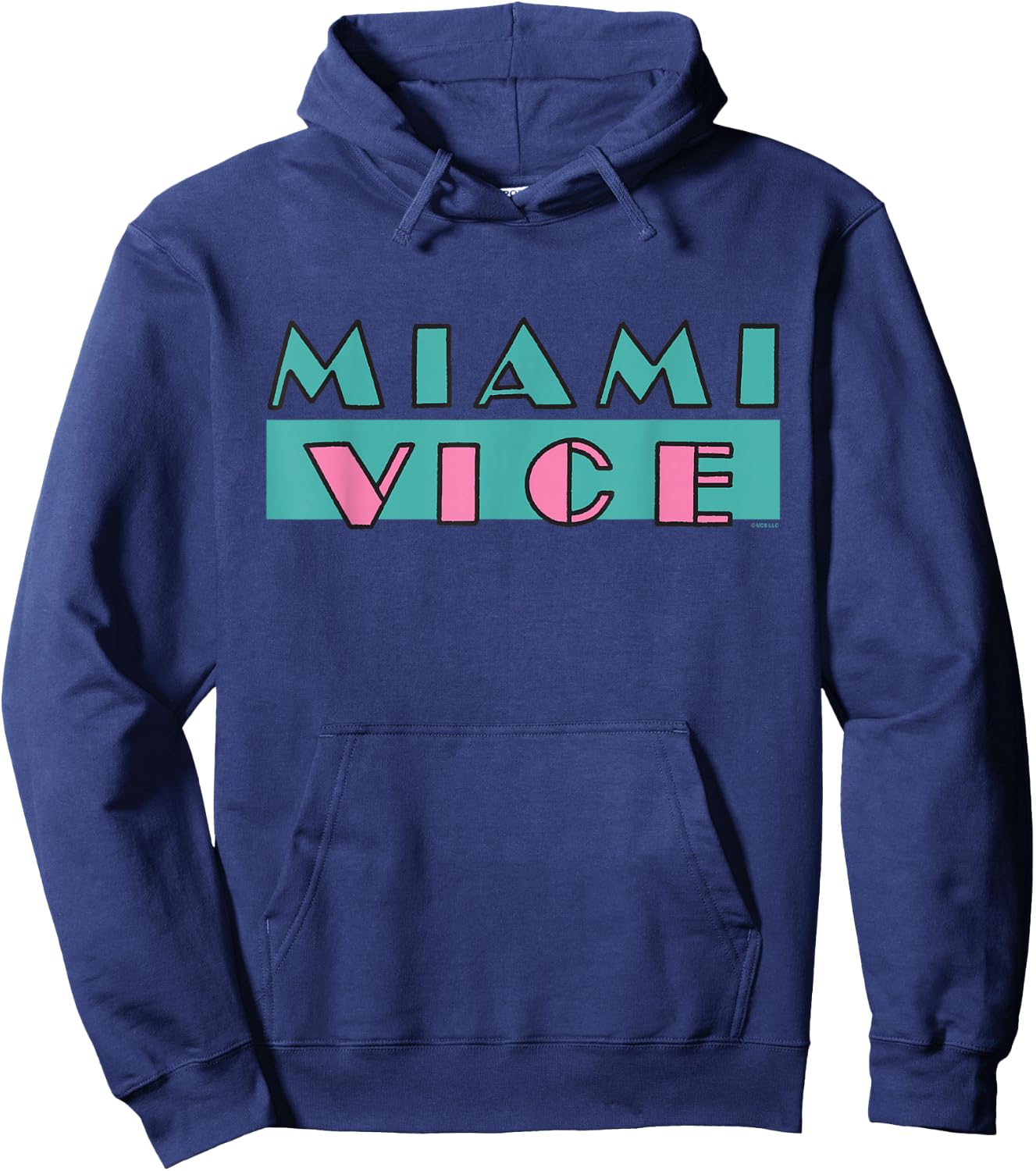 Miami Vice Neon Block Logo Hoodie - Hoodie | Navy