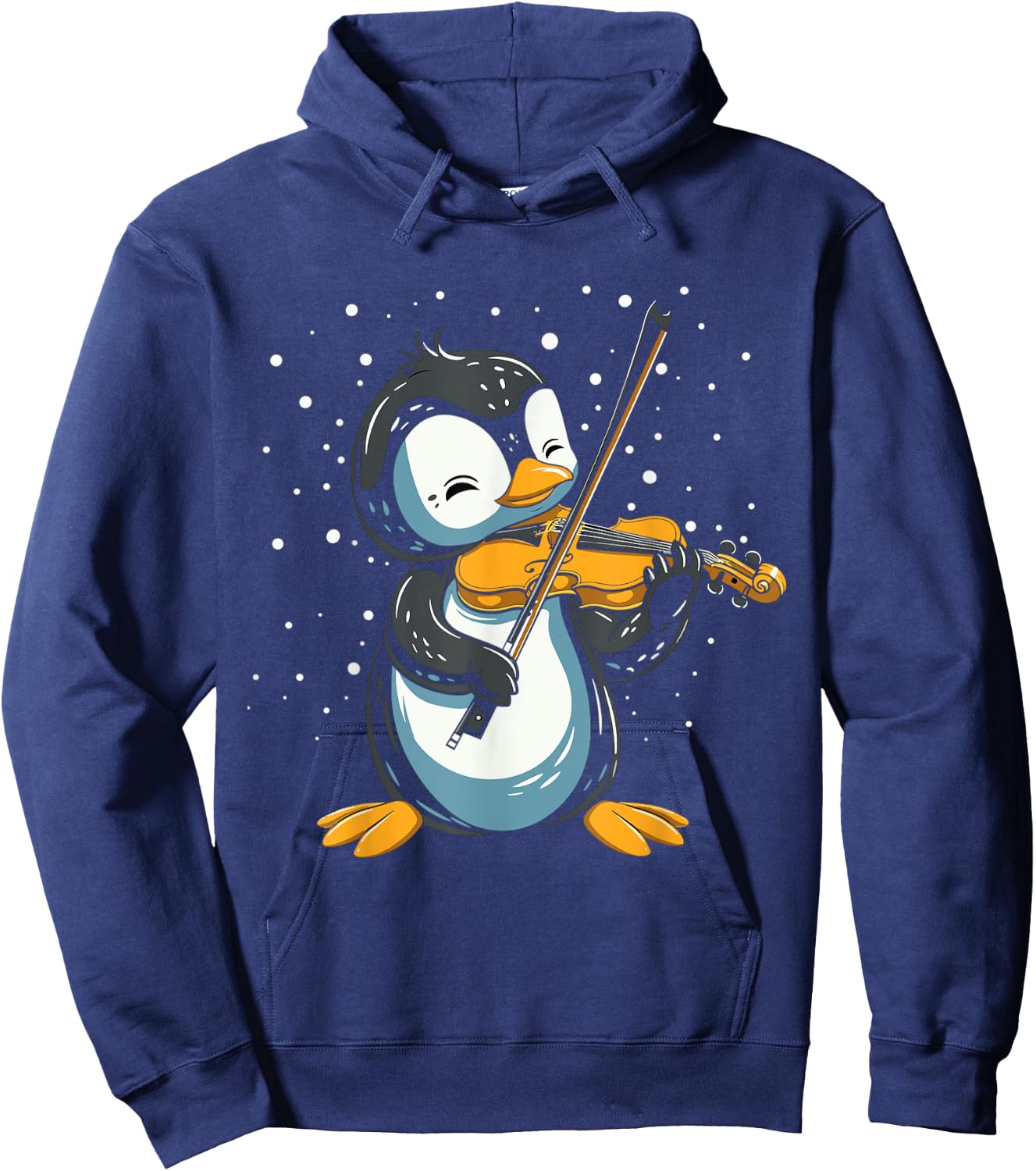 Funny Penguin Playing Violin Musician Band Violinist Music Hoodie - Hoodie | Navy