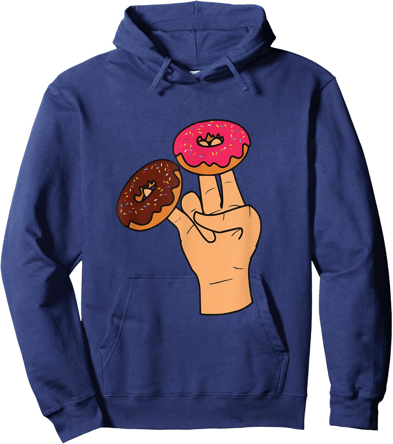 Cool Donuts Cartoon Illustration Novelty Graphic Designs Hoodie - Hoodie | Navy