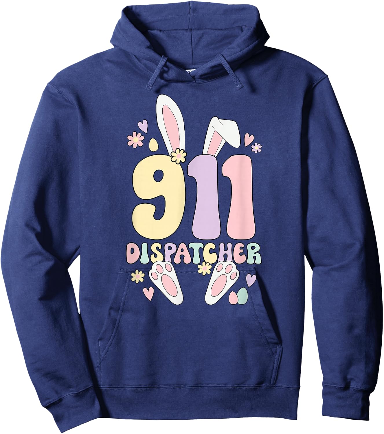 911 Dispatcher Easter Bunny 911 Operator Easter Day Hoodie - Hoodie | Navy