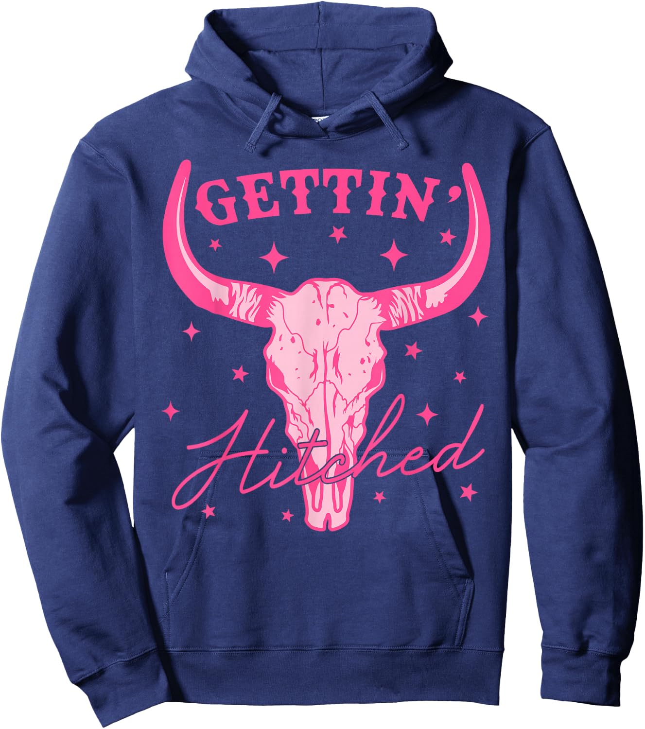 Getting Hitched Bride Western Cowgirl Bachelorette Party Hoodie - Hoodie | Navy