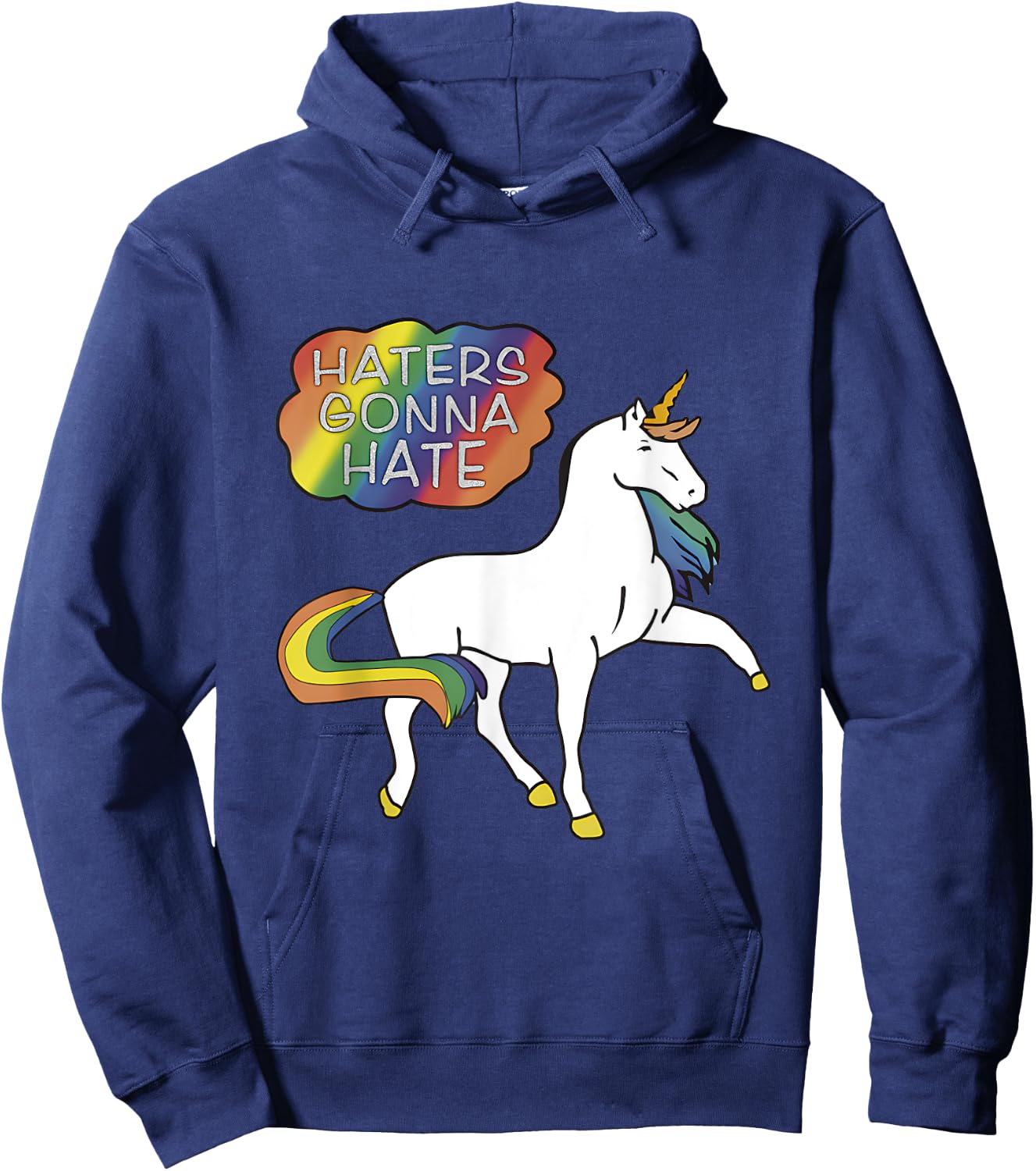Haters Gonna Hate shirt Unicorn Meme Hoodie - Hoodie | Navy