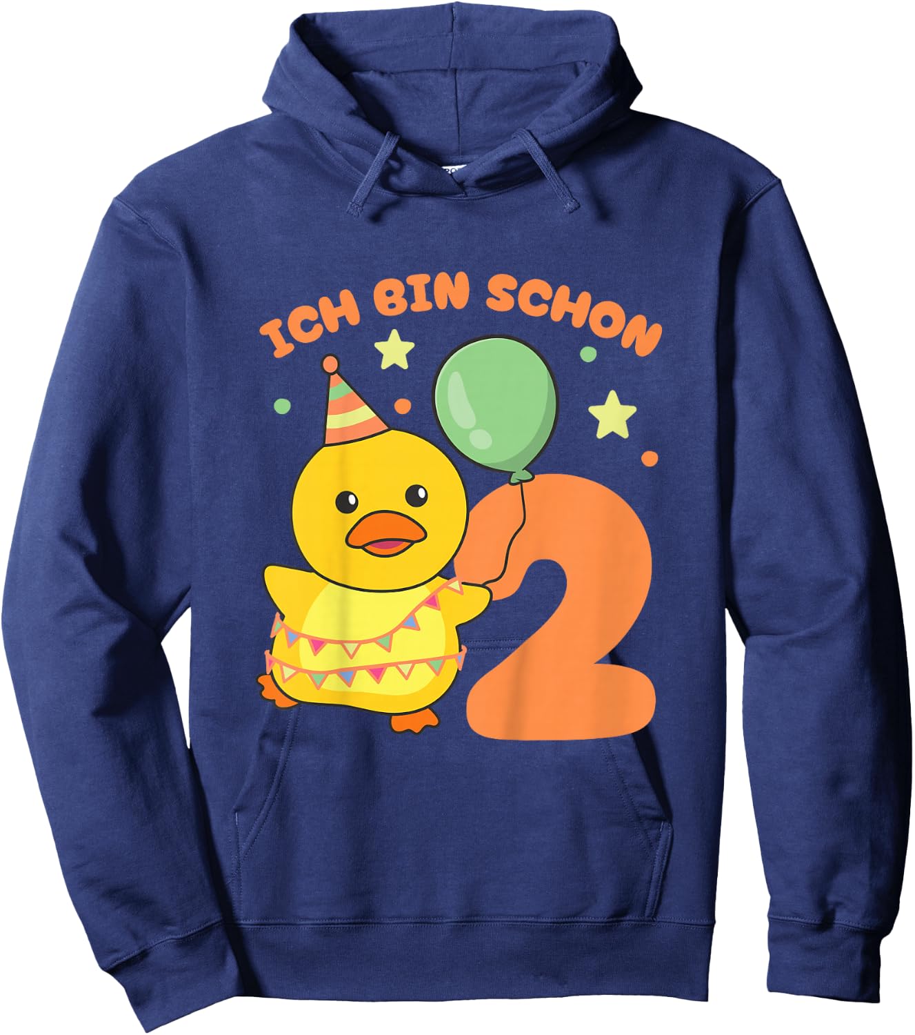 Children's with German Text "Ente Ich bin schon 2 Enten" (German Language), black Hoodie - Hoodie | Navy