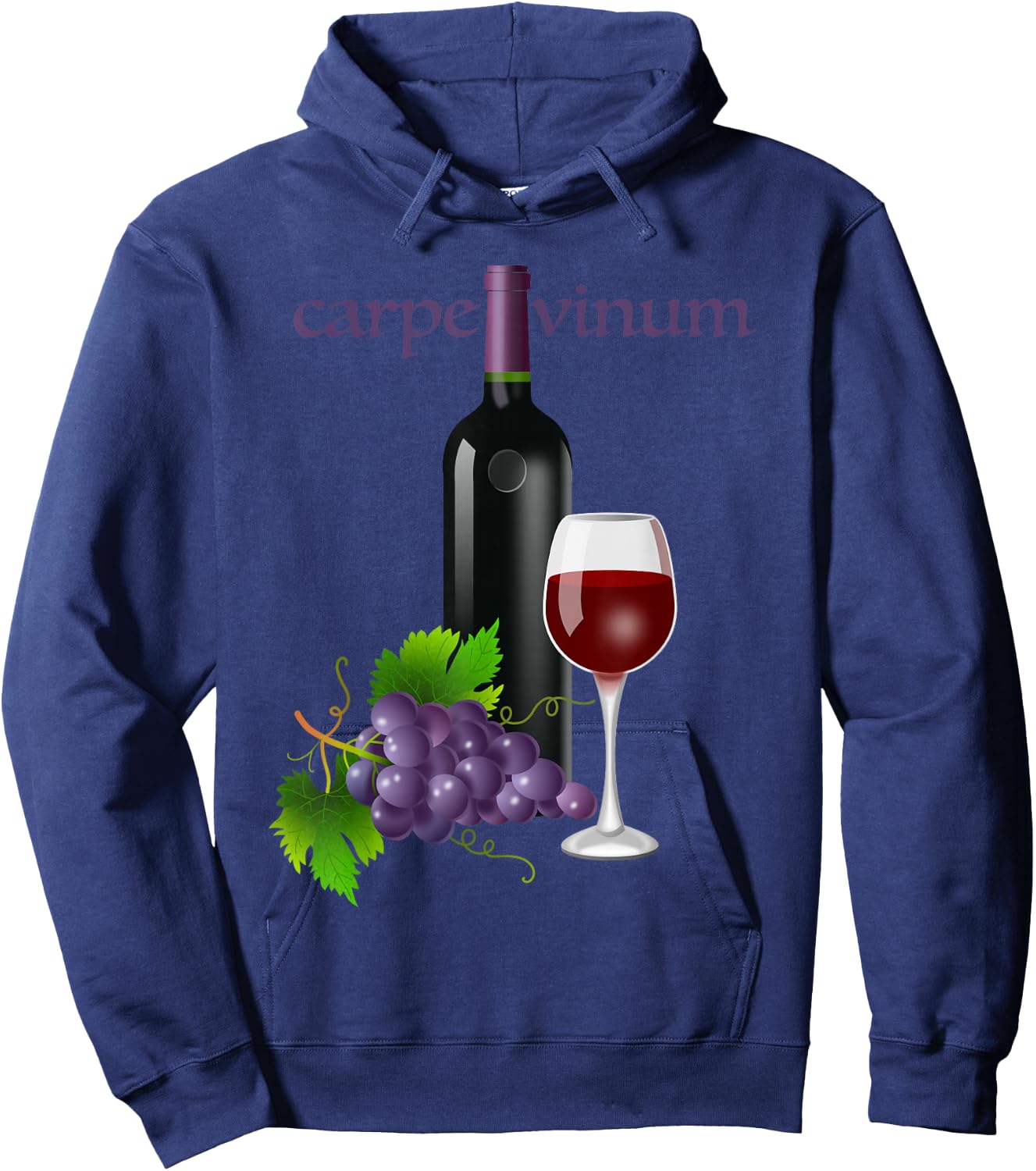 Latin Phrase - Carpe Vinum (Seize the Wine) Hoodie - Hoodie | Navy