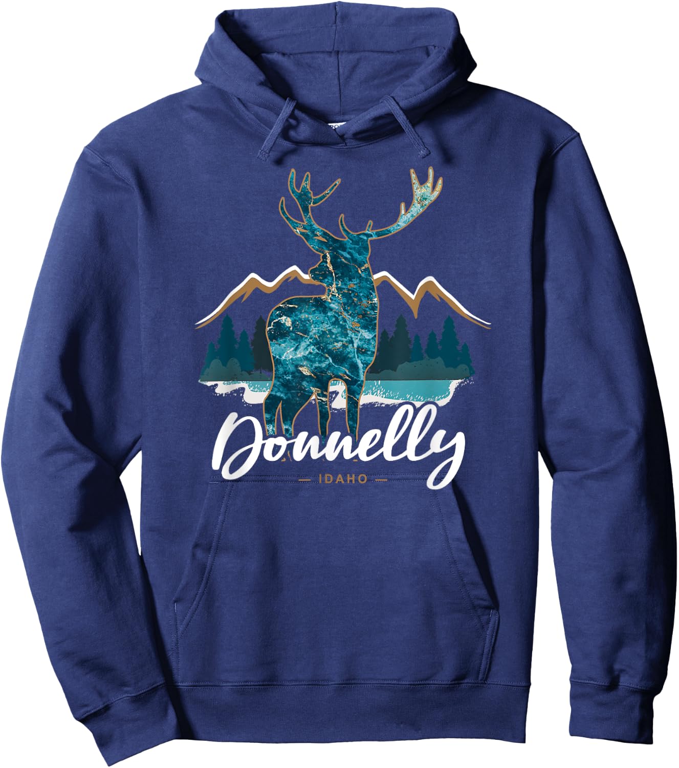 Donnelly Idaho ID USA Elk Mountains Lake Cascade Souvenir Hoodie - Hoodie | Navy
