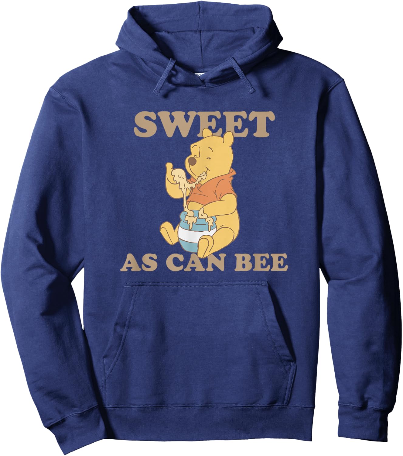 Disney Winnie The Pooh Sweet As Can Bee Eating Honey Vintage Hoodie - Hoodie | Navy