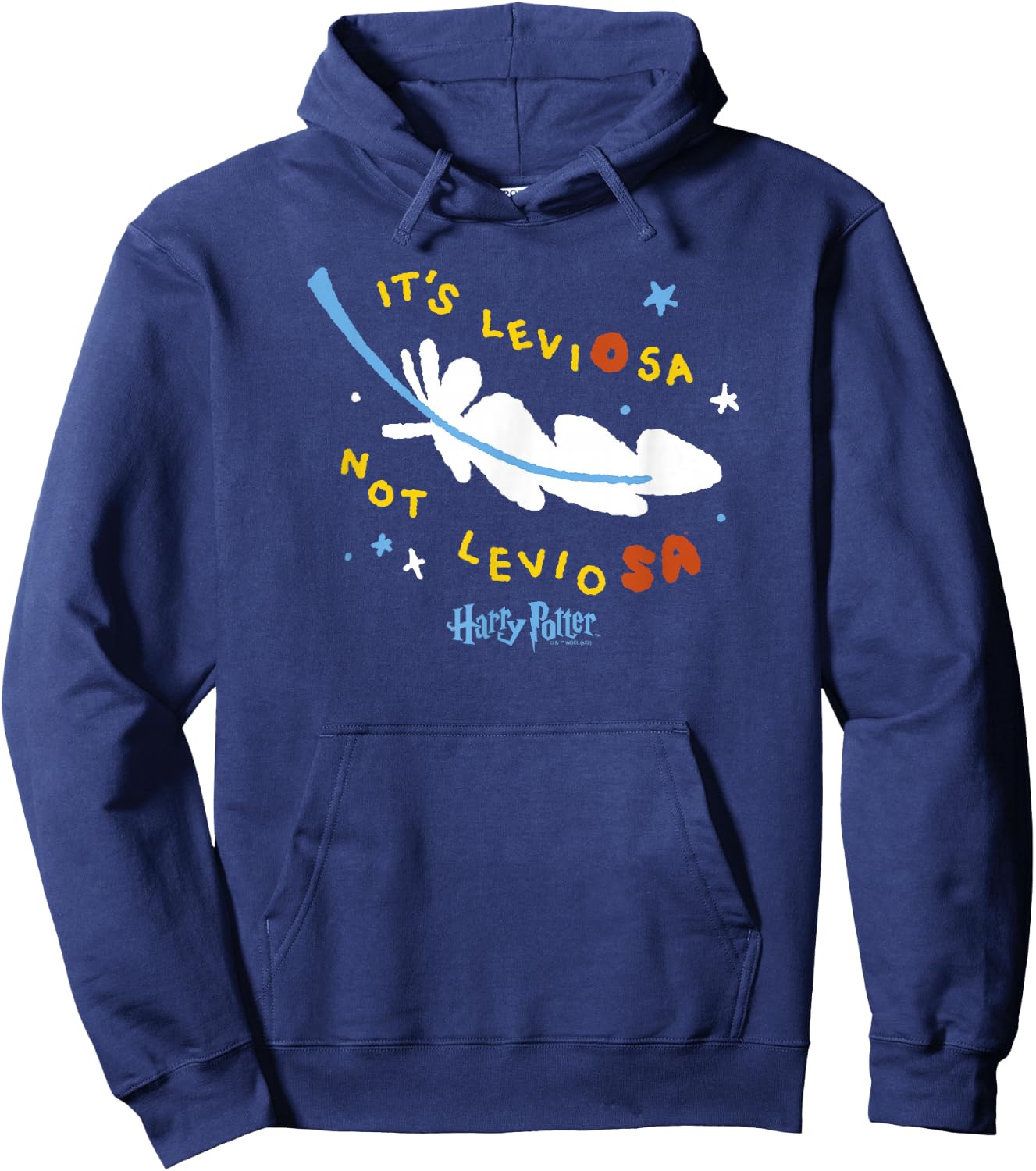 Harry Potter: Deathly Hallows 2 Leviosa Feather Doodle Hoodie - Hoodie | Navy