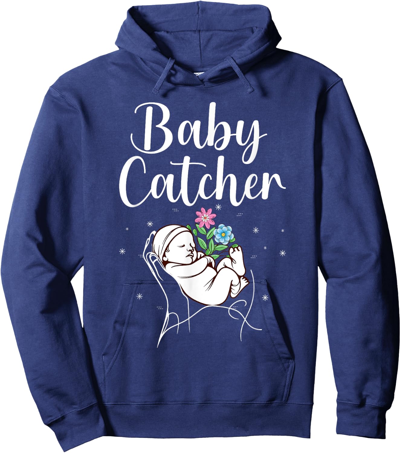 Funny Midwife Art Labor & Delivery Nurse Midwife Hoodie - Hoodie | Navy