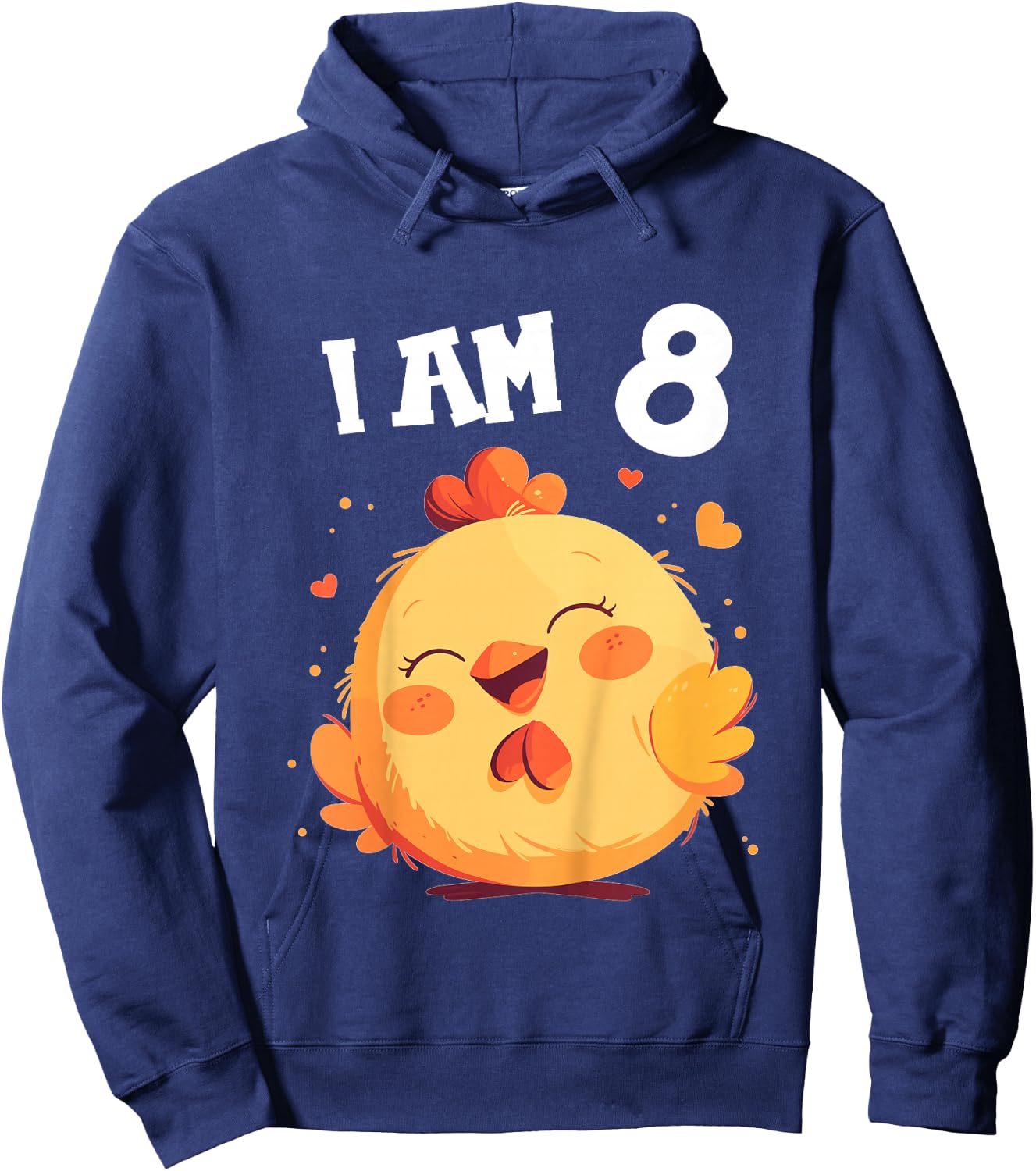 8 Years old 8 birthday Chickens Boy Girl Chicken Hoodie - Hoodie | Navy
