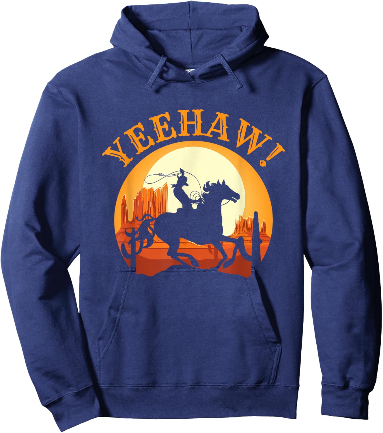 Howdy Cowboy Rodeo Riding Lover Saying Yeehaw! Gift Hoodie - Hoodie | Navy
