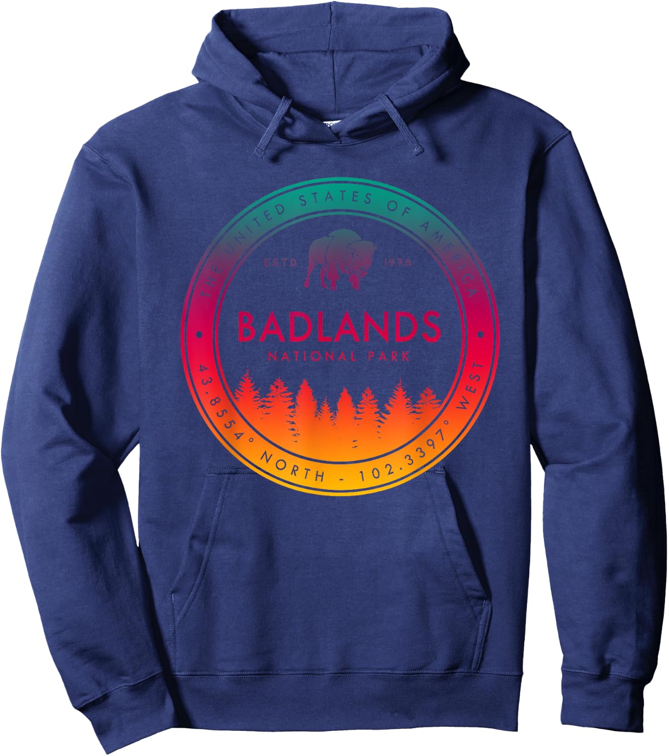 Badlands National Park T Shirt South Dakota Souvenirs Hoodie - Hoodie | Navy