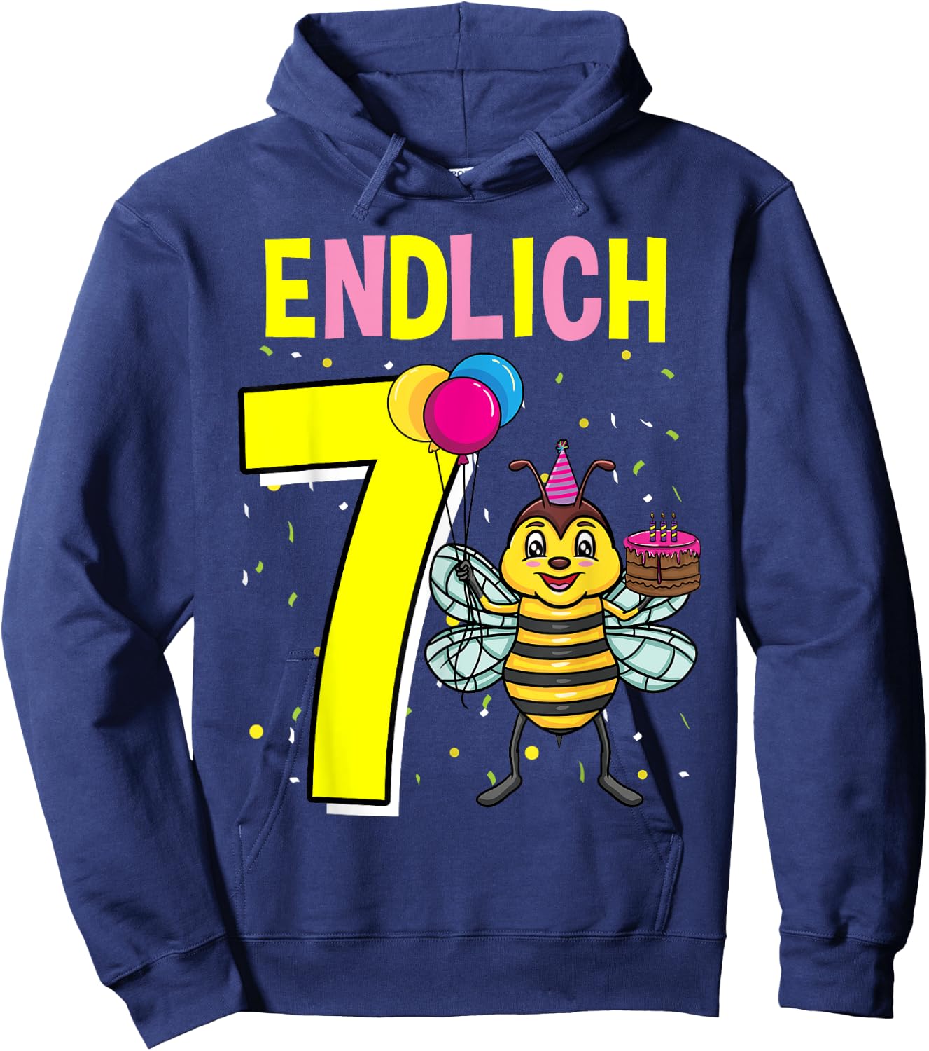 Geschenk 7 Jahre alt Kinder Bienen Geburtstag Hoodie - Hoodie | Navy