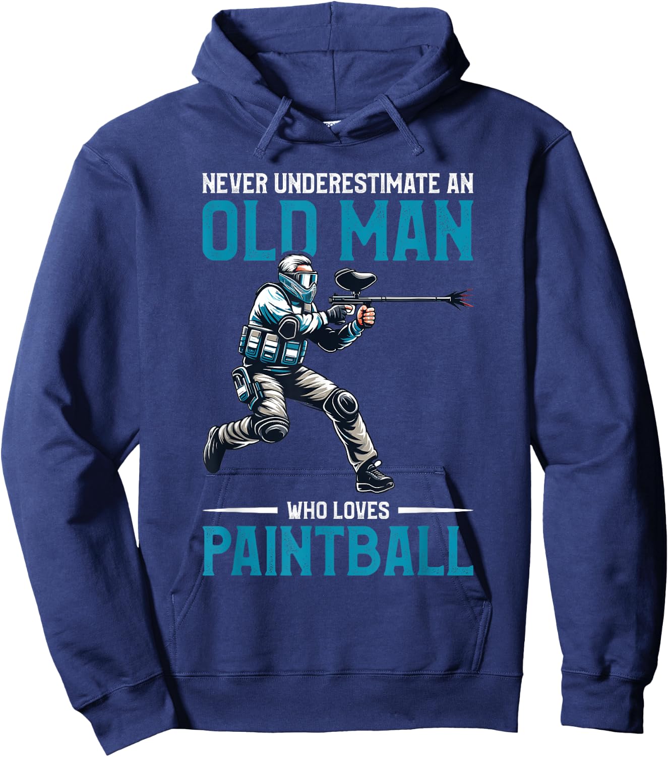 Never Underestimate An Old Man Who Loves Paintball Hoodie - Hoodie | Navy