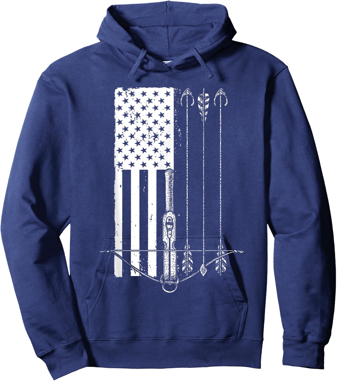 Cool Crossbow Women Arrow Bow Hunting American Flag Hoodie - Hoodie | Navy