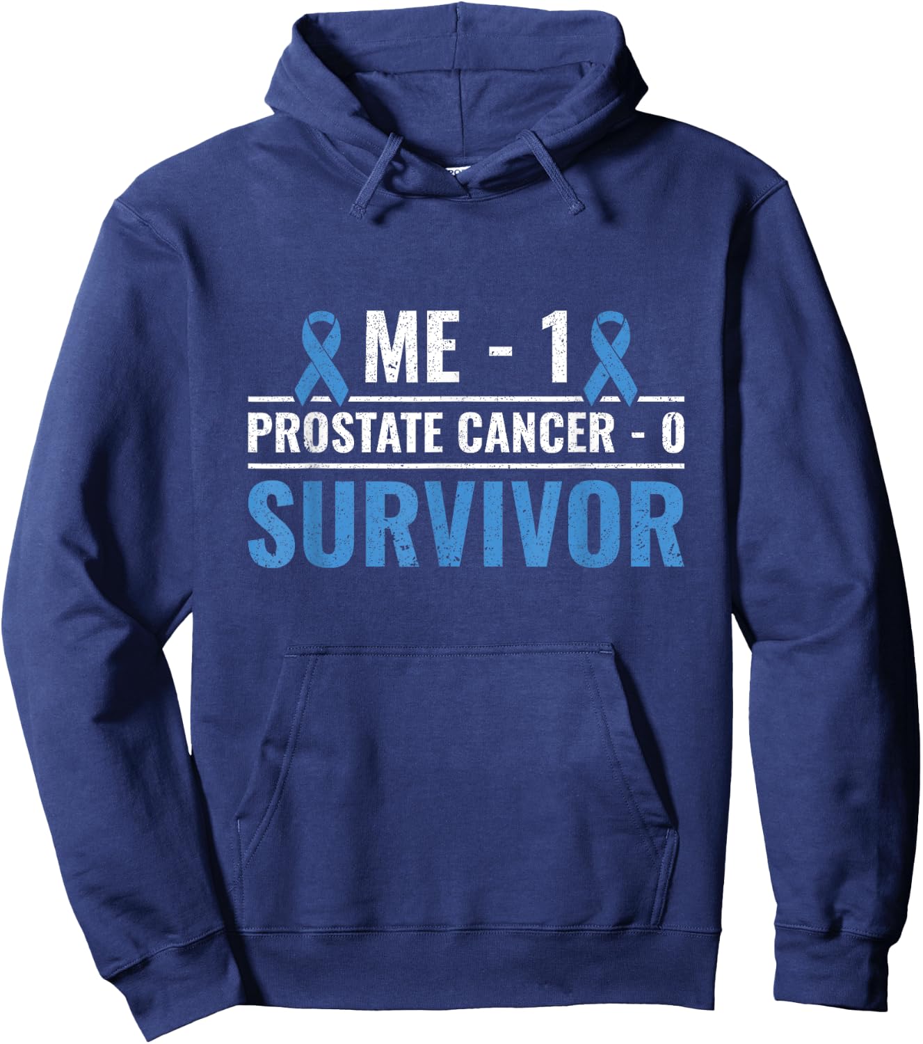 Cancer Survivor Light Blue Ribbon Prostate Cancer Awareness Hoodie - Hoodie | Navy