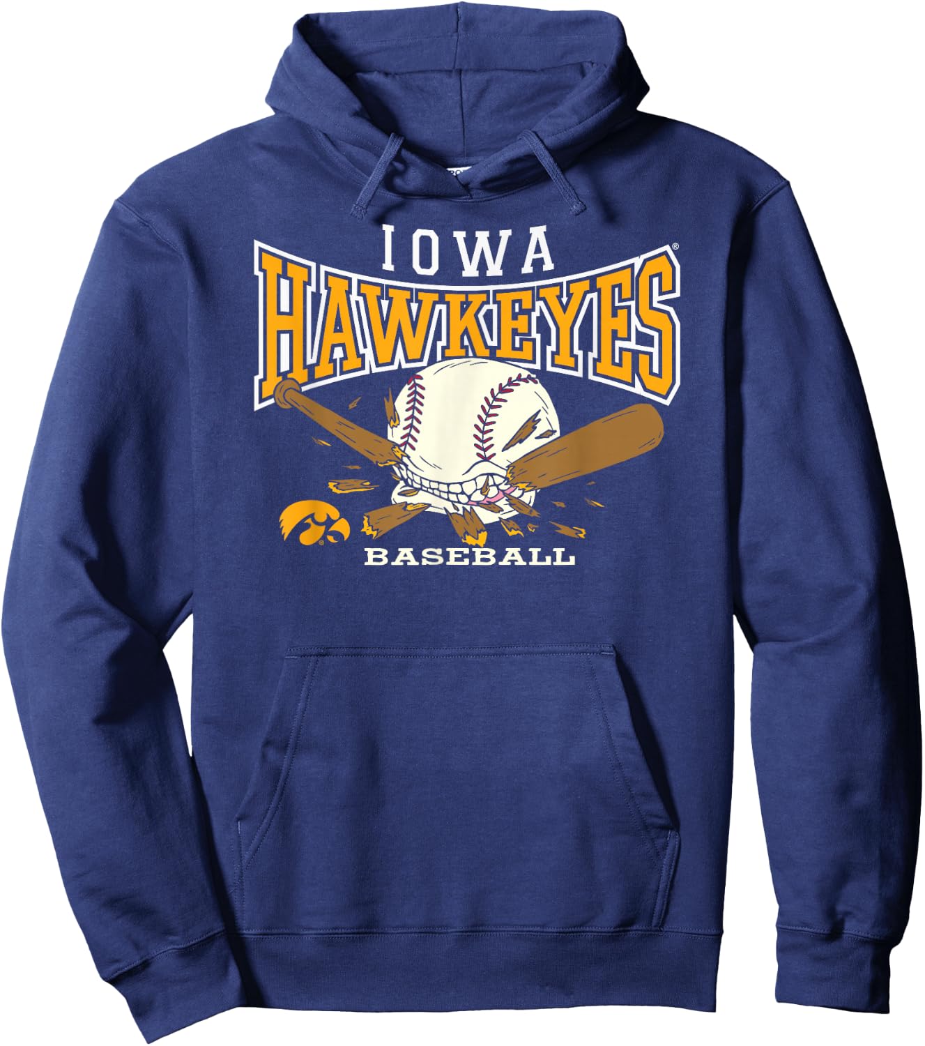Iowa Hawkeyes Baseball Bite Black Officially Licensed Hoodie - Hoodie | Navy