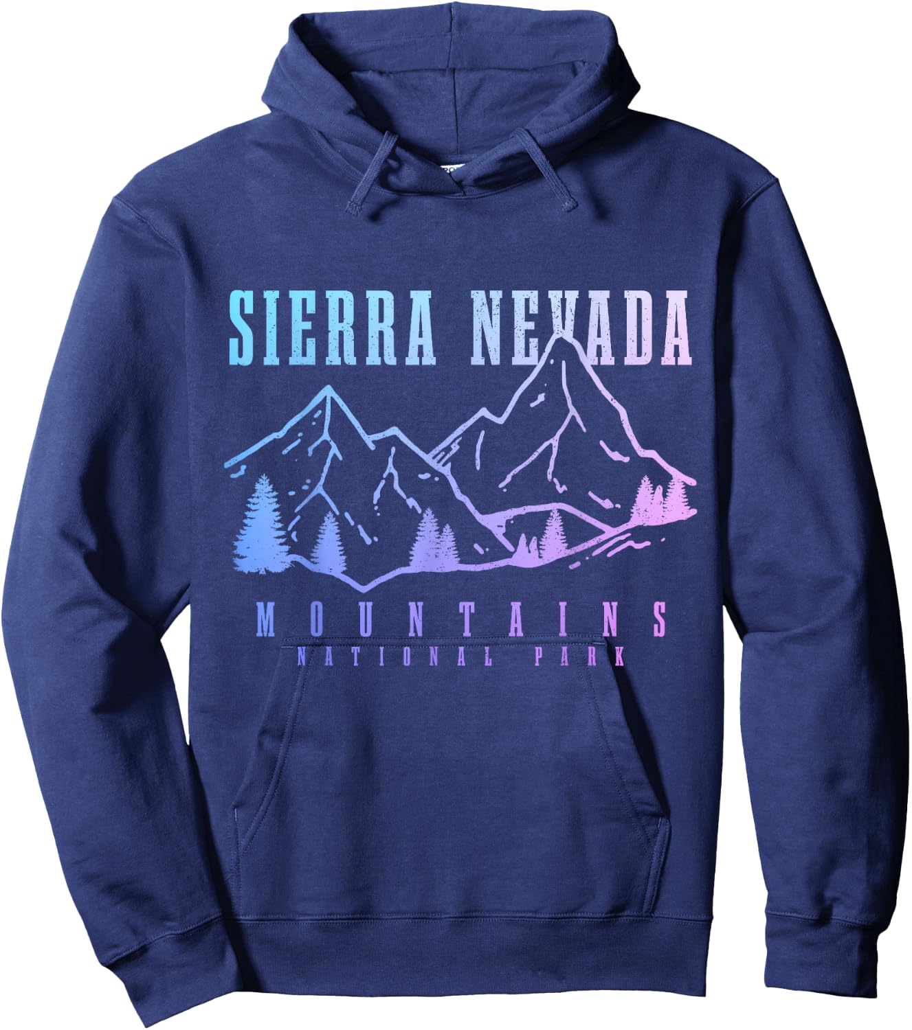 Sierra Nevada California Mountains Vintage Hiking Nature Hoodie - Hoodie | Navy