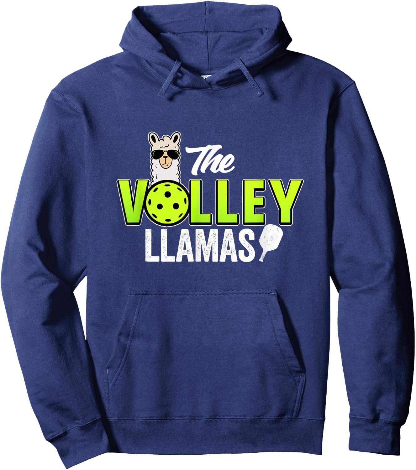 The Volley LLamas comic style llama pickle ball team Hoodie - Hoodie | Navy