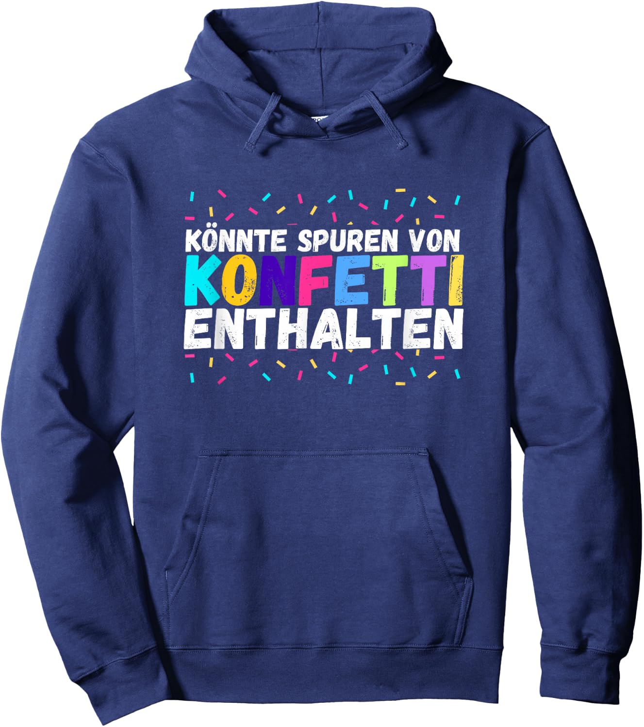 Could contain traces of confetti colourful costume party , black Hoodie - Hoodie | Navy