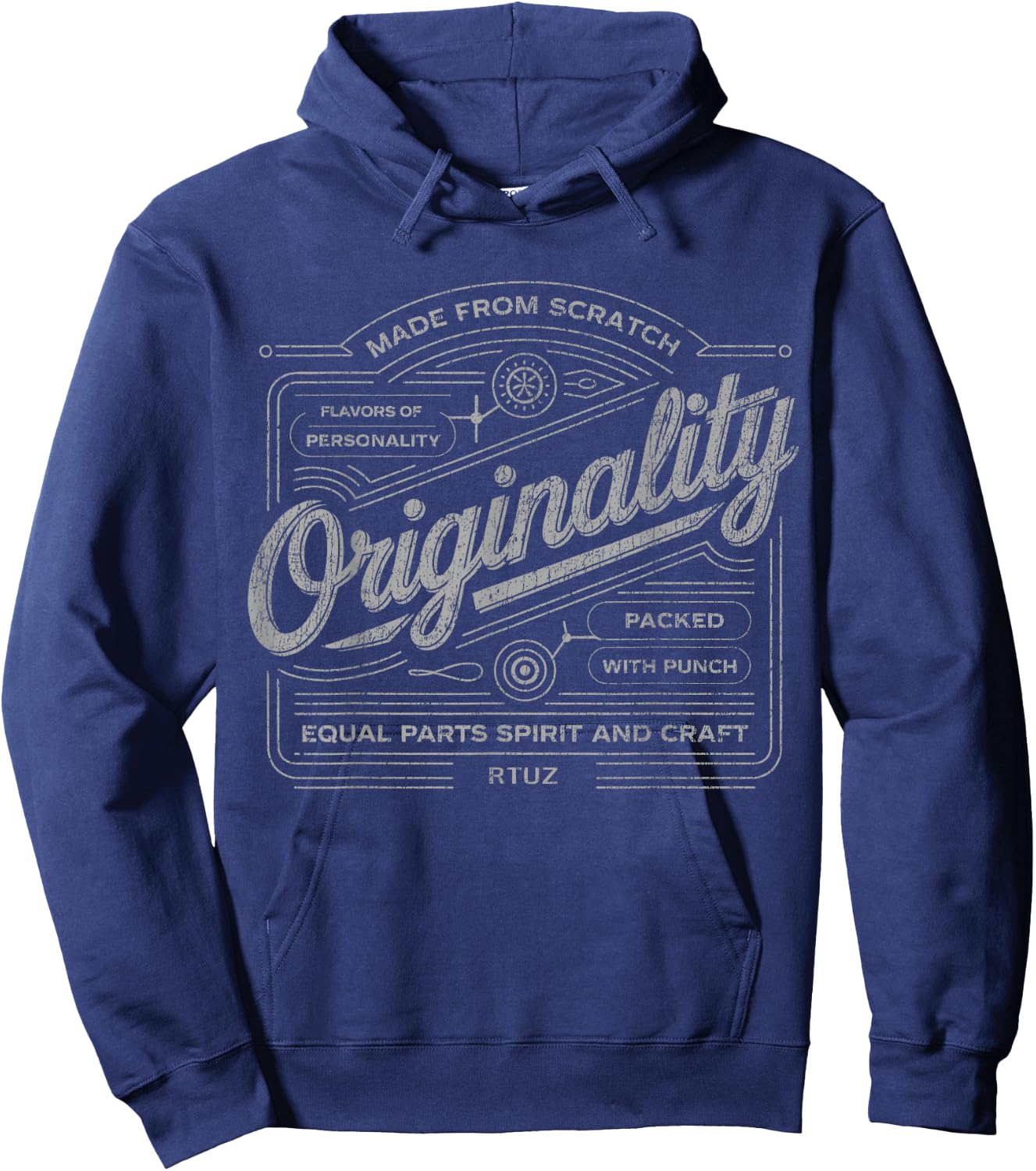 Modern Hip Hop Y2K Vintage Hipster Edgy Urban Streetwear Hoodie - Hoodie | Navy