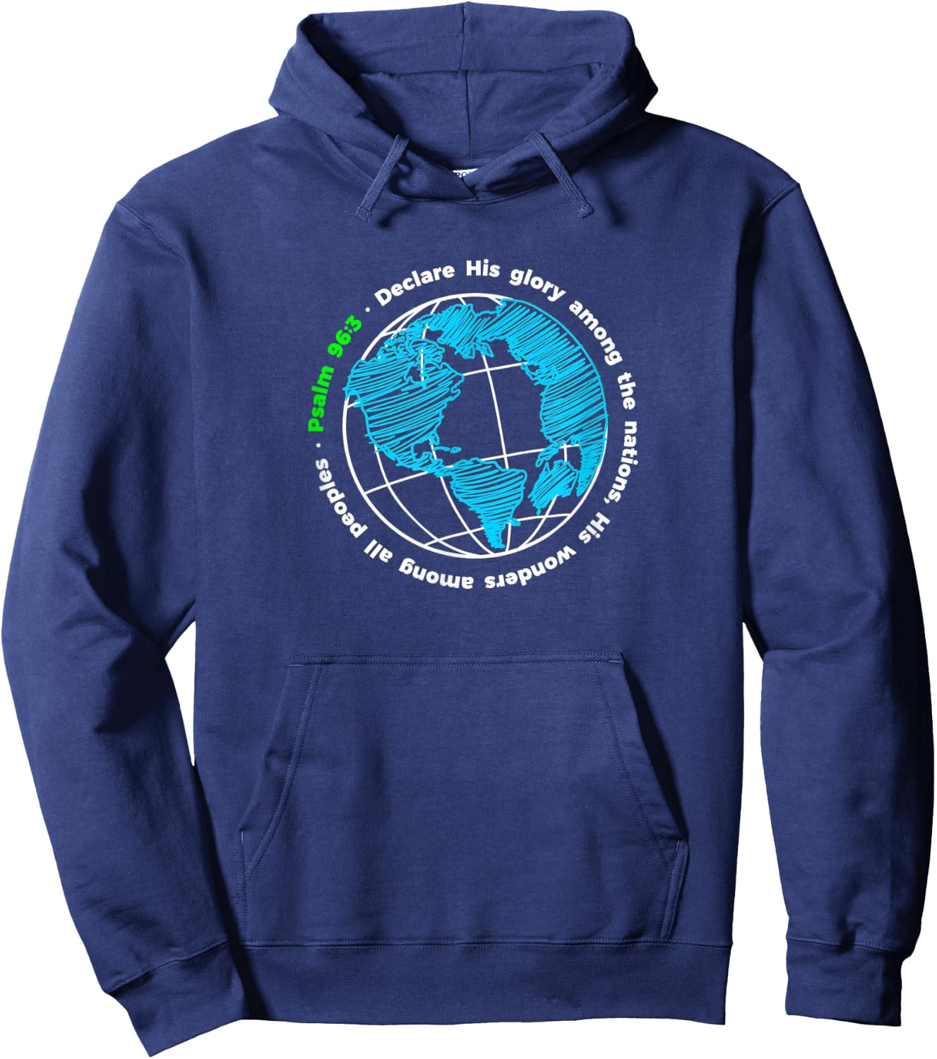Declare His Glory - Psalm 96:3 Bible Verse Quote Hoodie - Hoodie | Navy