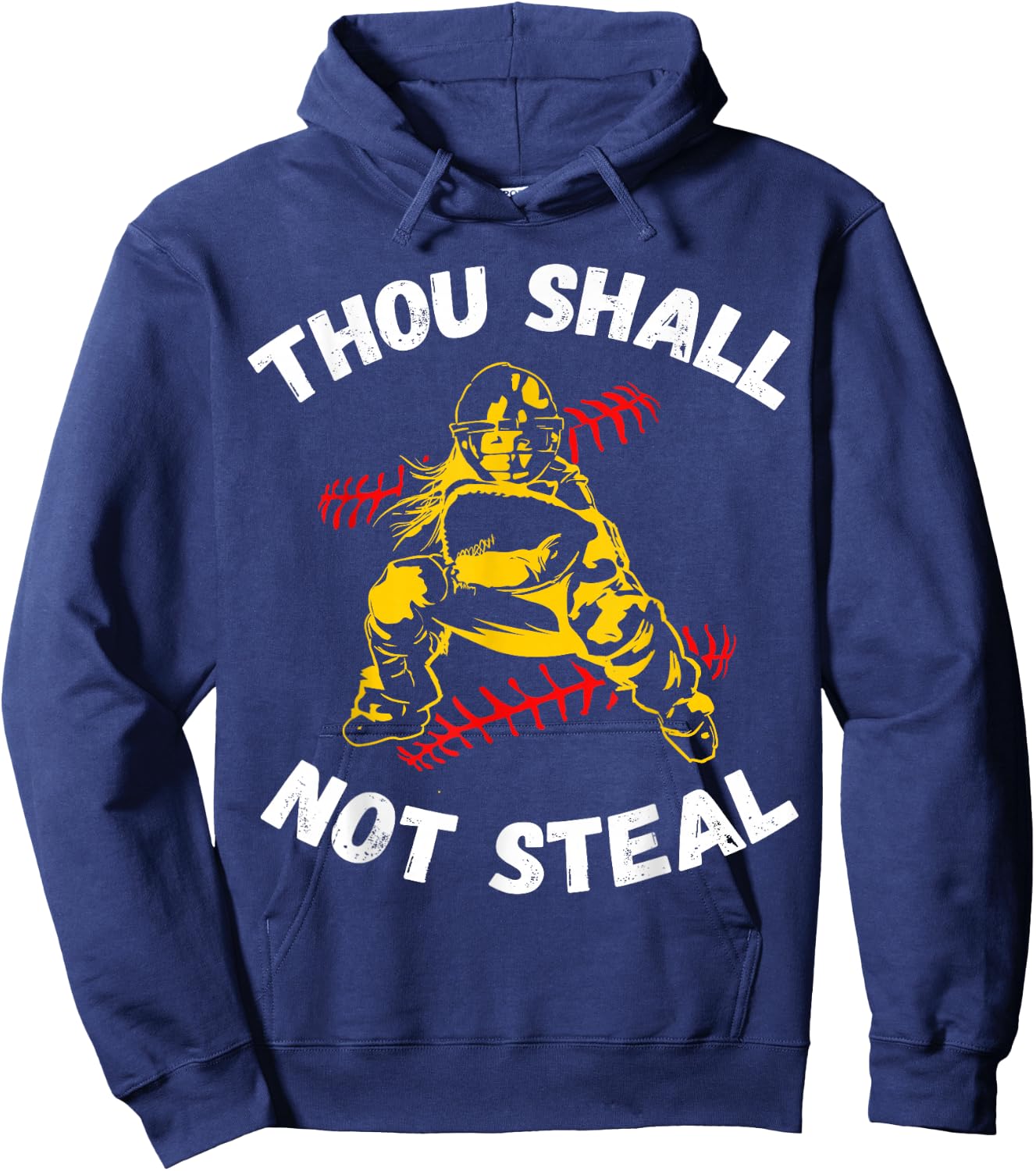 Thou Shall Not Steal Softball or Baseball T Shirt Hoodie - Hoodie | Navy