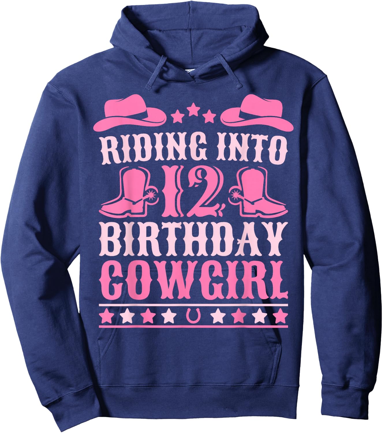 12yr Birthday Cowgirl Outfit 12 Year Old Girl 12th Birthday Hoodie - Hoodie | Navy
