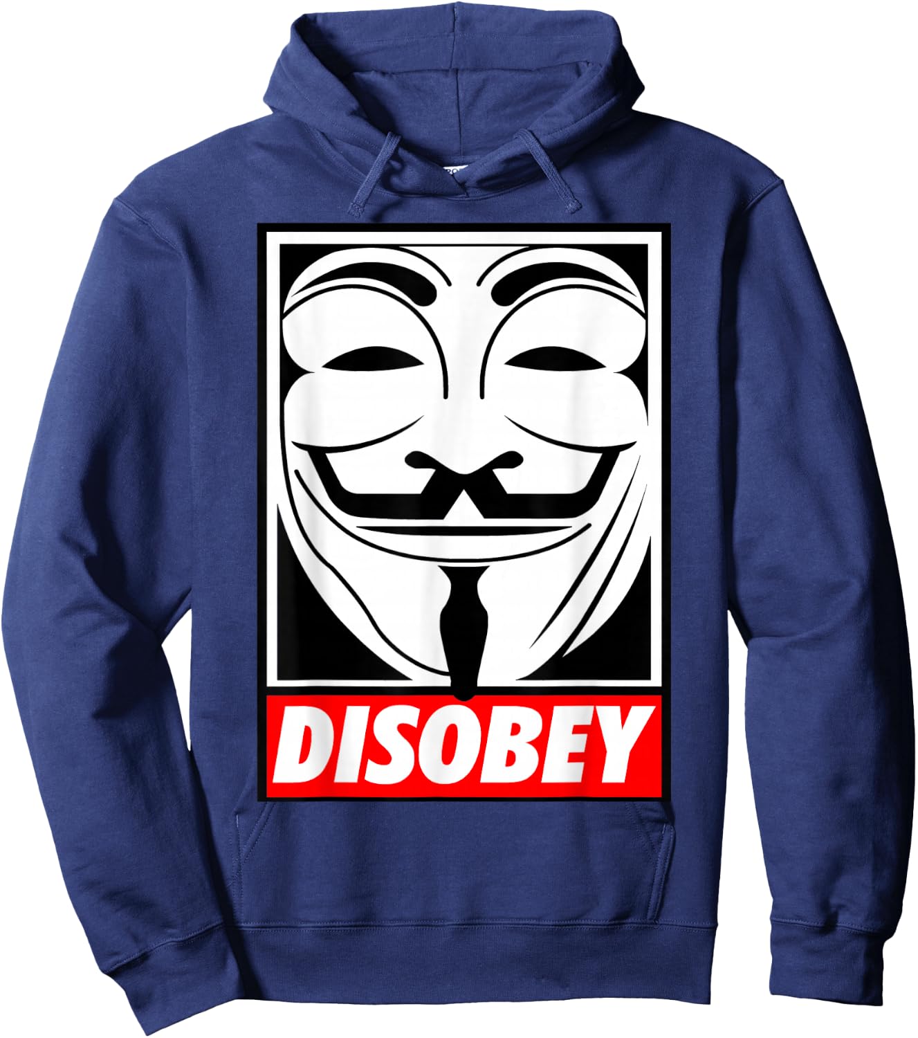 Disobey Big Face Anonymous Anon Hoodie - Hoodie | Navy
